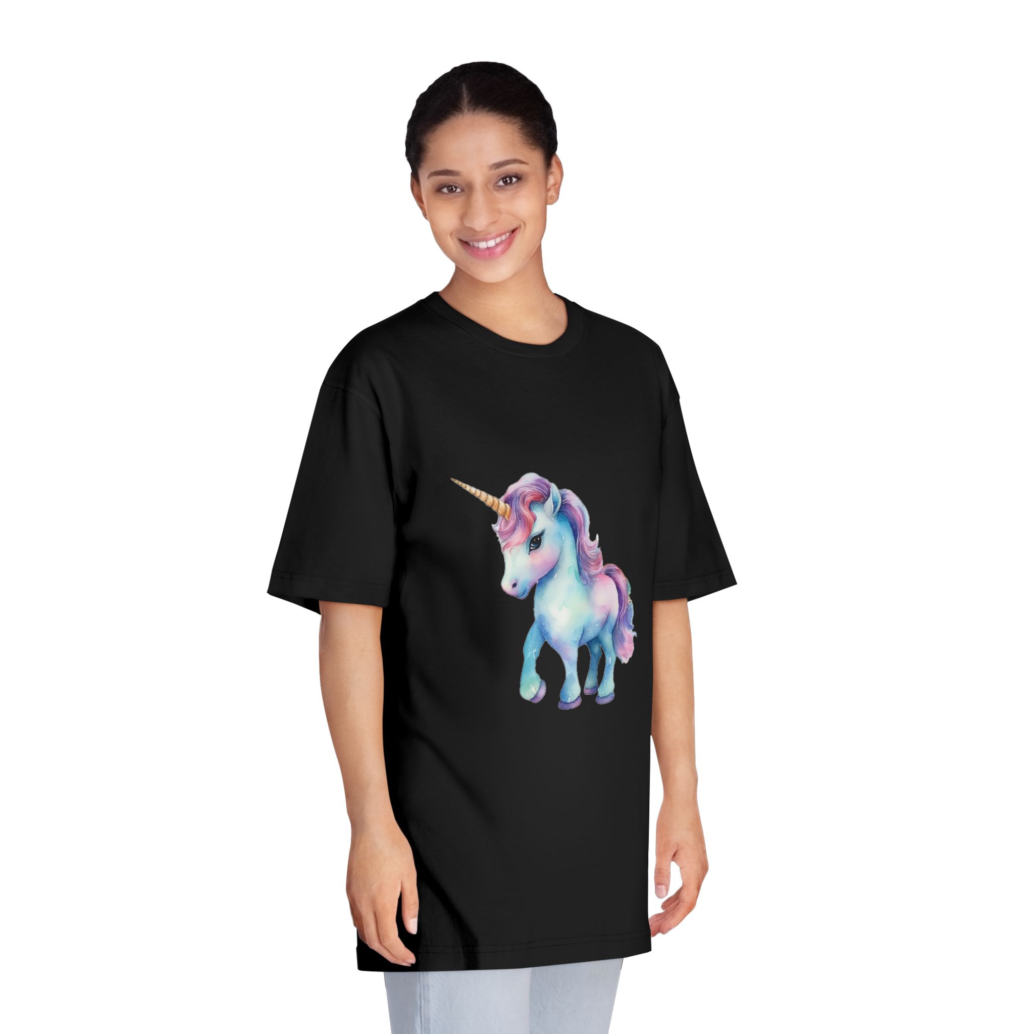 Unicorn With Colorful Mane Pink Mane Generative Ai Unisex Classic Crewneck T Shirt - Image 7