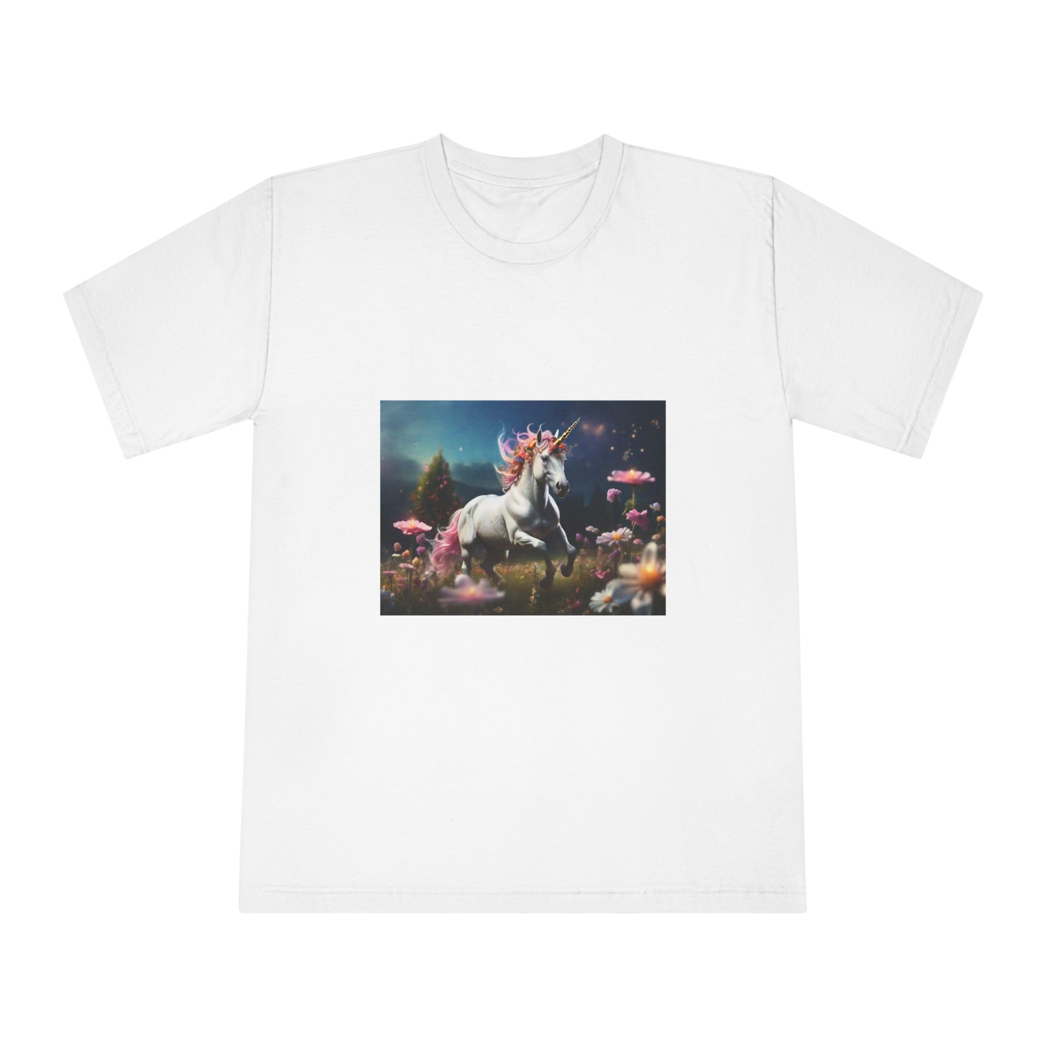 Beautiful Unicorn Running Magical Meadow Unicorn Background Images Whimsical Unicorn (23) Unisex Classic Crewneck T Shirt