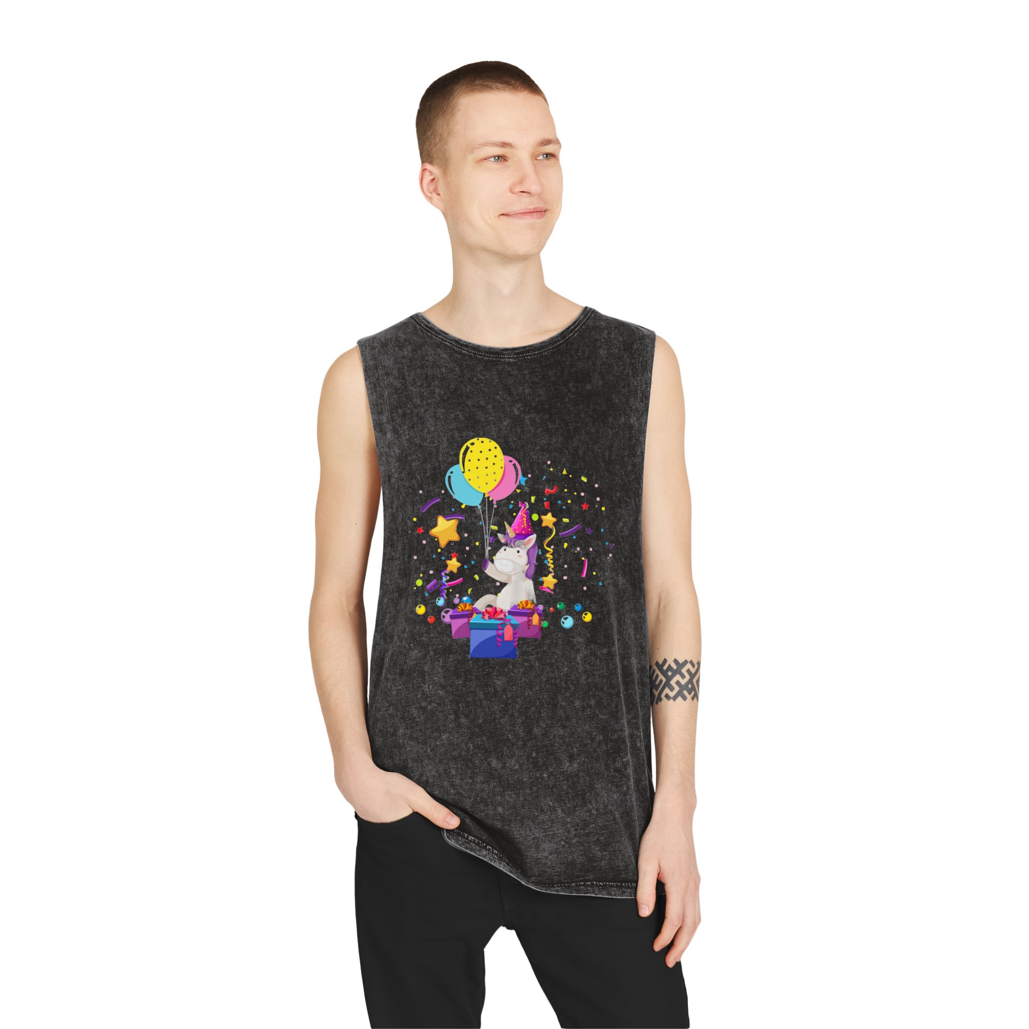 Unicorn V157 Unisex Stonewash Tank Top - Image 3