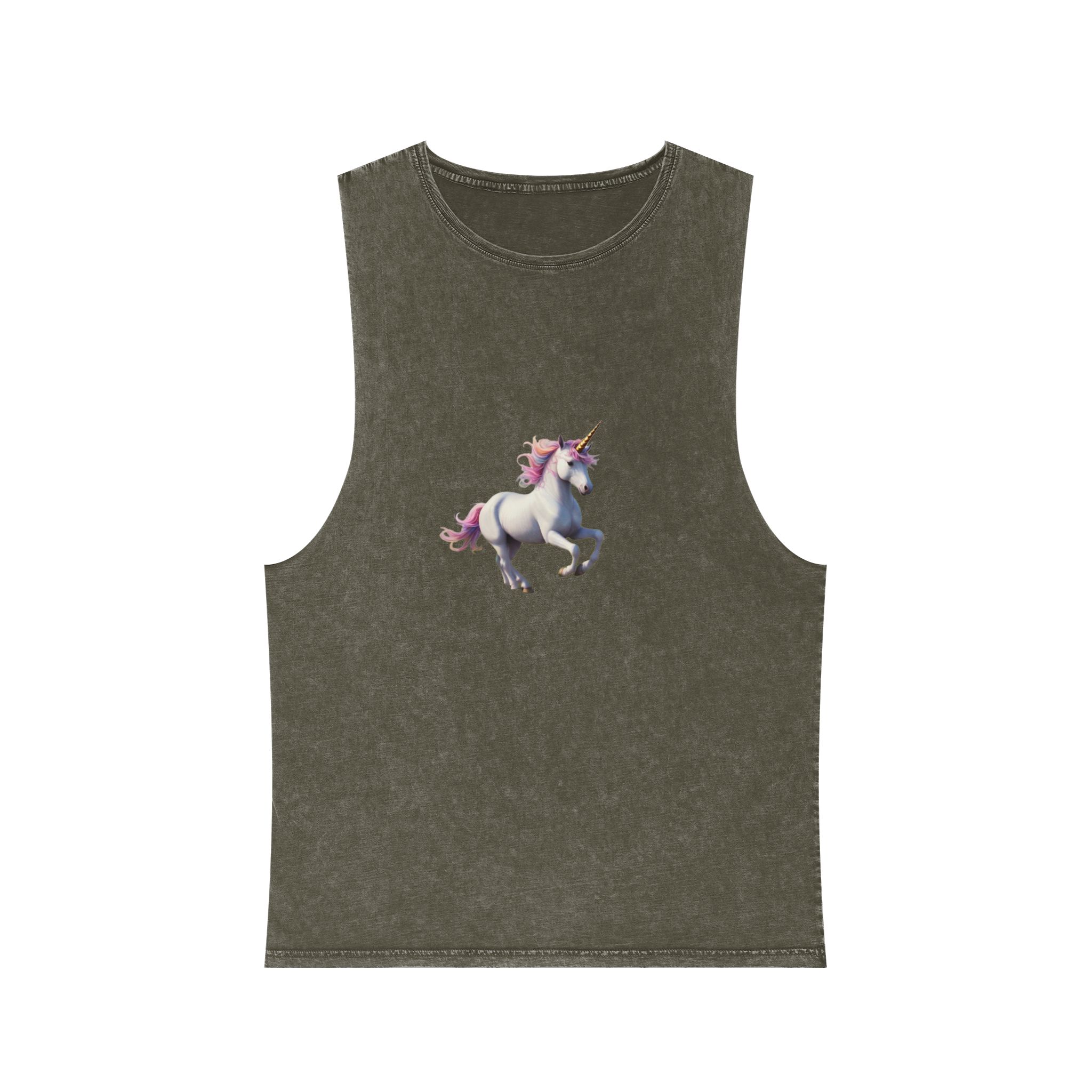 Beautiful Unicorn Running Magical Meadow Unicorn Background Images Whimsical Unicorn (85) Unisex Stonewash Tank Top - Image 5