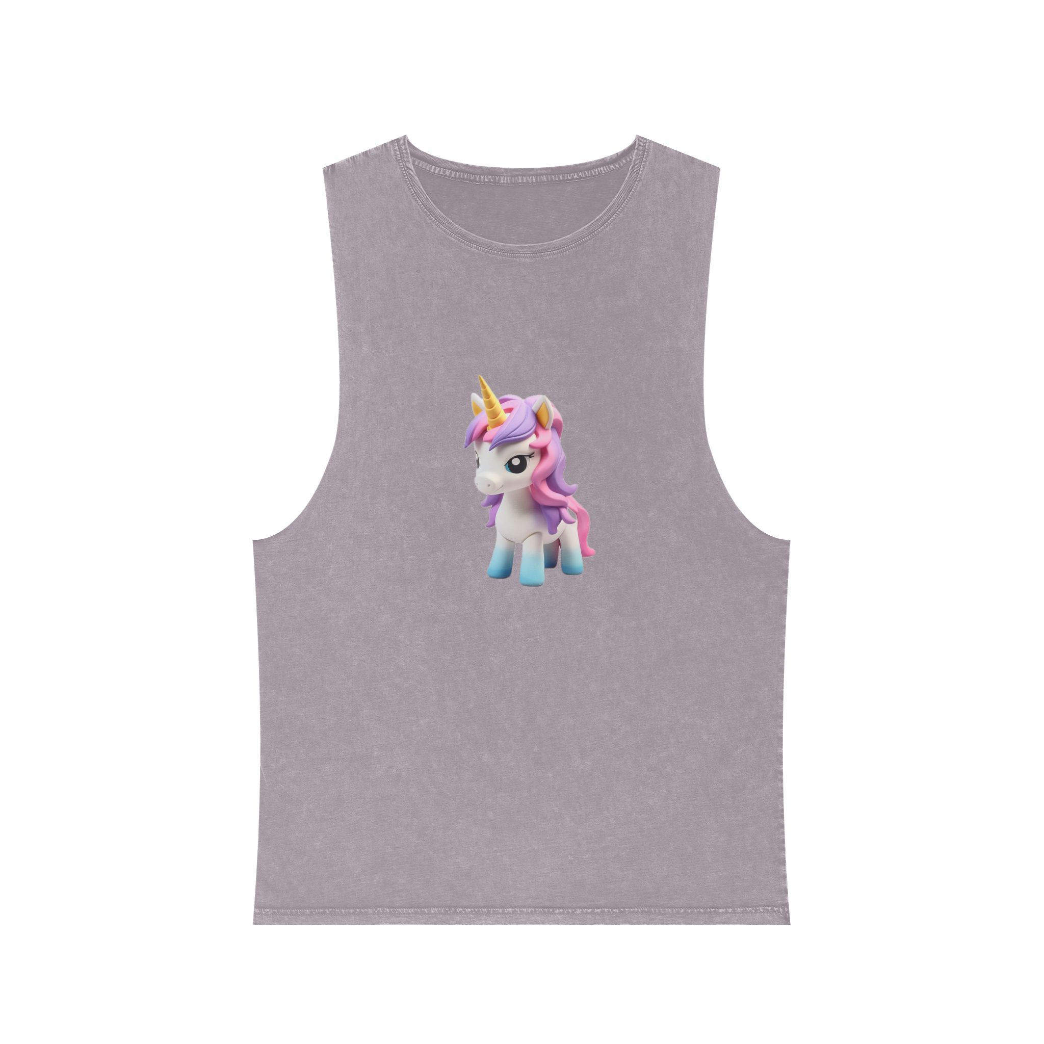 Mythical Unicorn Kids Figurine Style (5) Unisex Stonewash Tank Top - Image 17