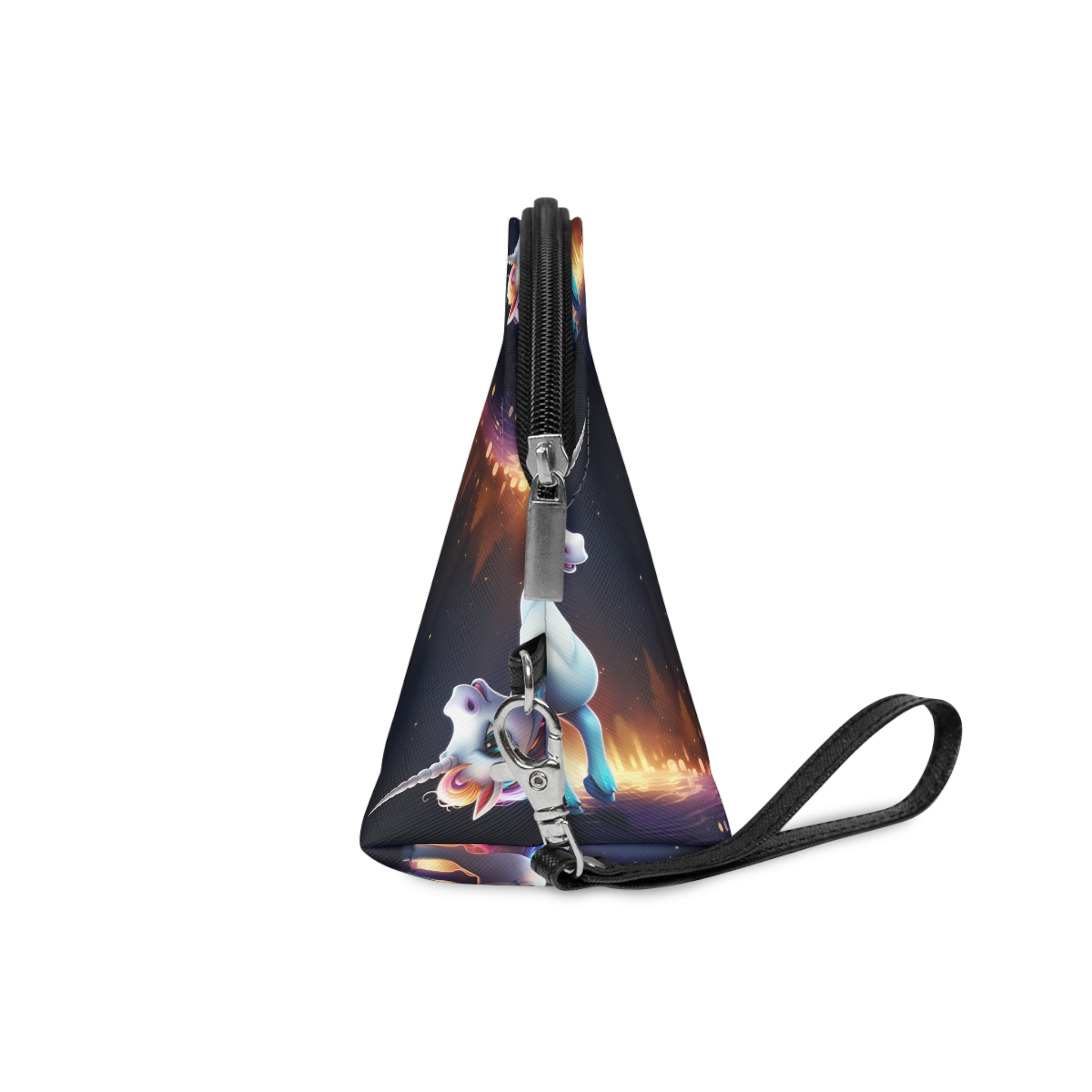 Unicorn Standing Wooden Platform With City Background Generative Ai Makeup Bag - Image 3
