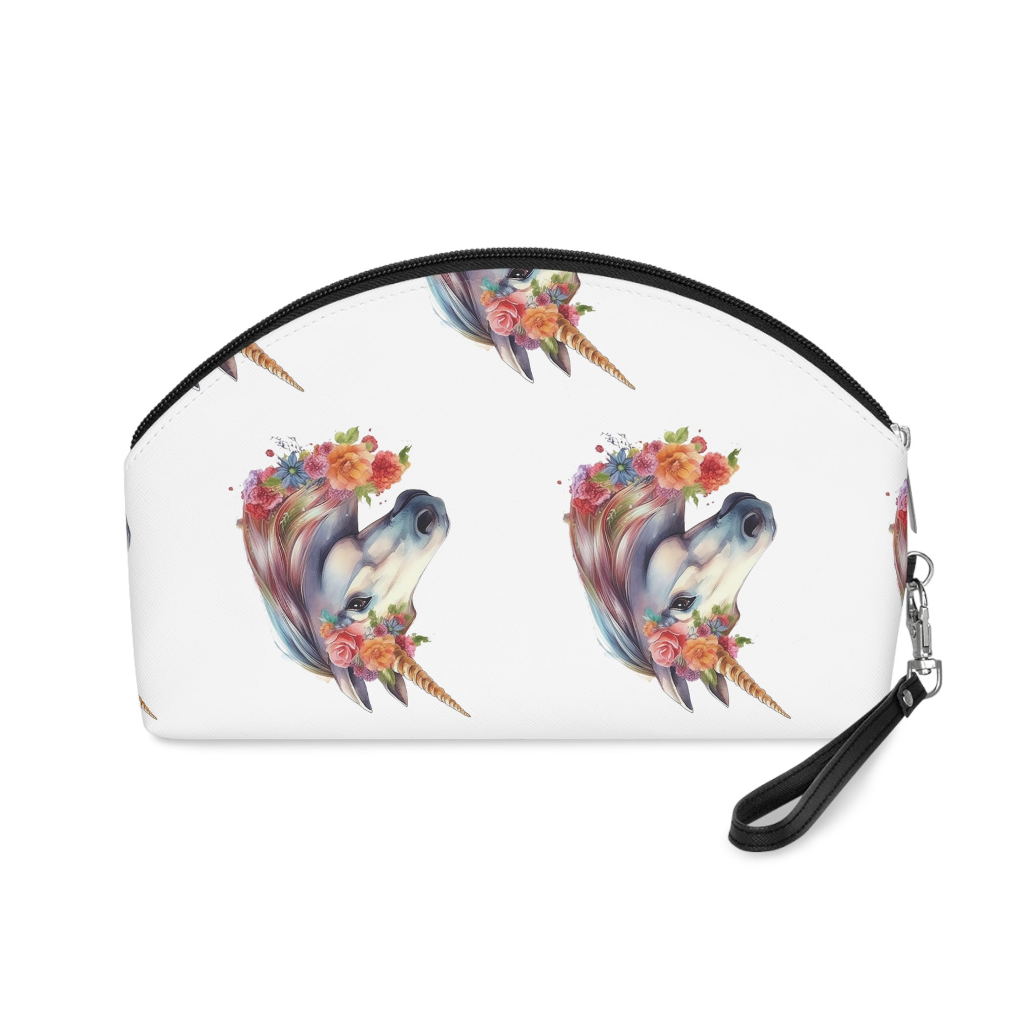 Watercolor Unicorn With Floral Crown Fotor Bg Remover 2023120317822 Makeup Bag - Image 2