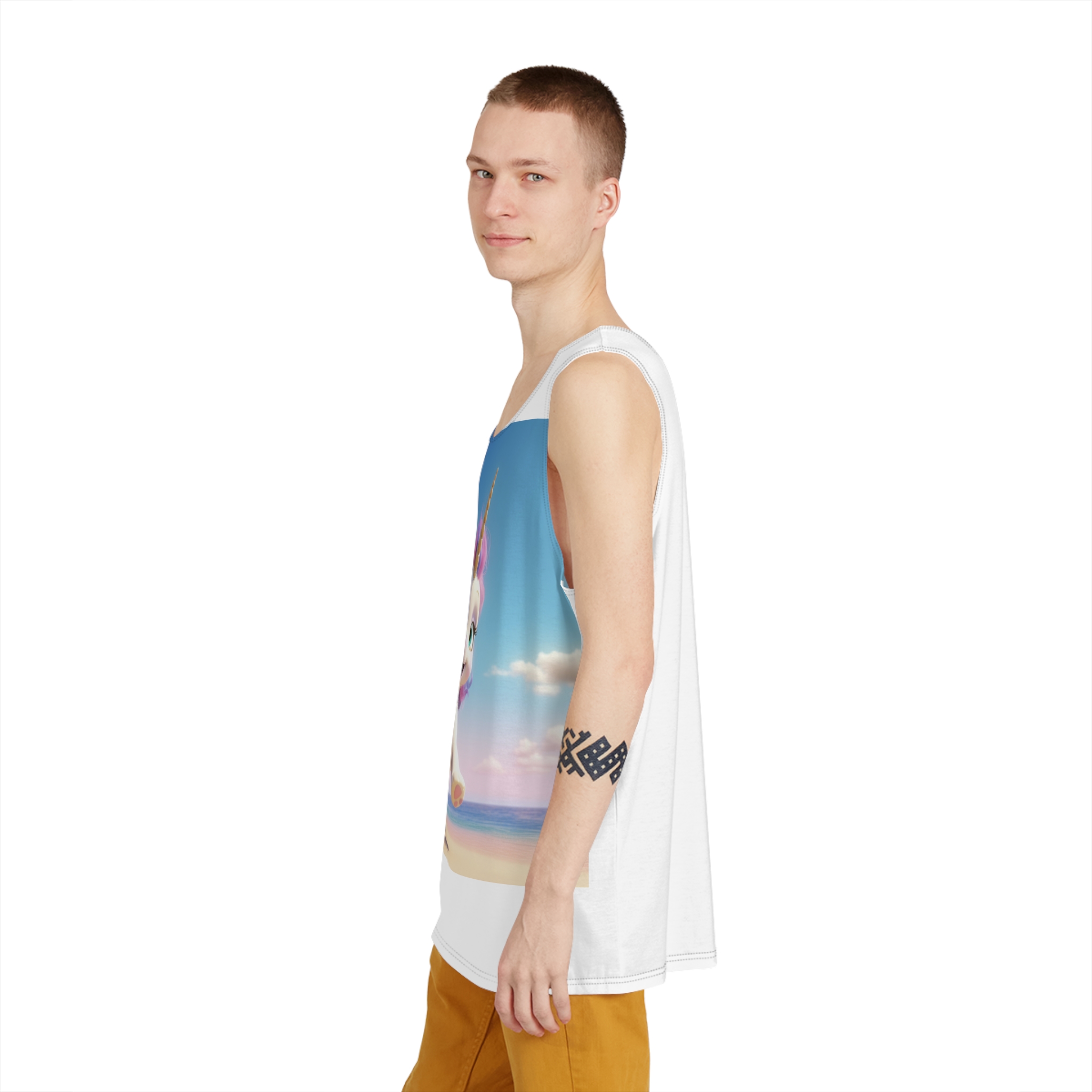 Animated Unicorn Children Mens Tank Aop