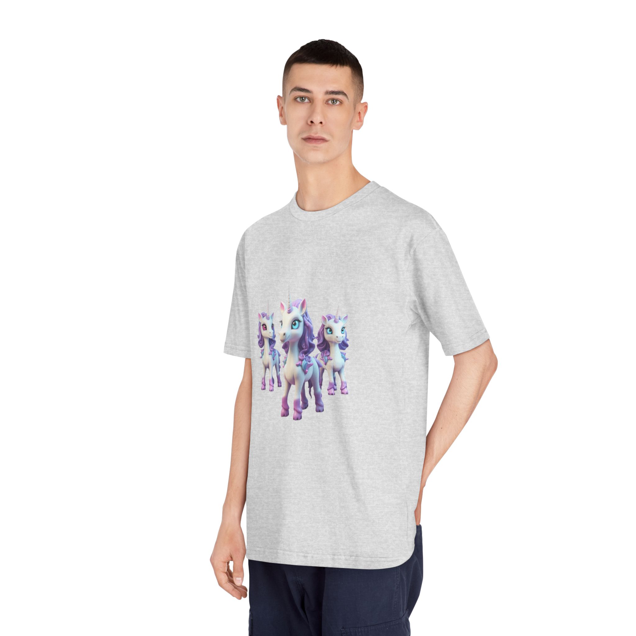 Mythical Unicorn Kids Figurine Style (2) Unisex Classic Crewneck T Shirt - Image 16