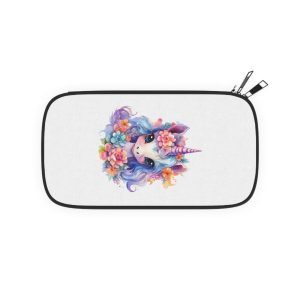 Cute Colorful Magic Unicorn With Flowers Watercolor Style (9) Passport Wallet