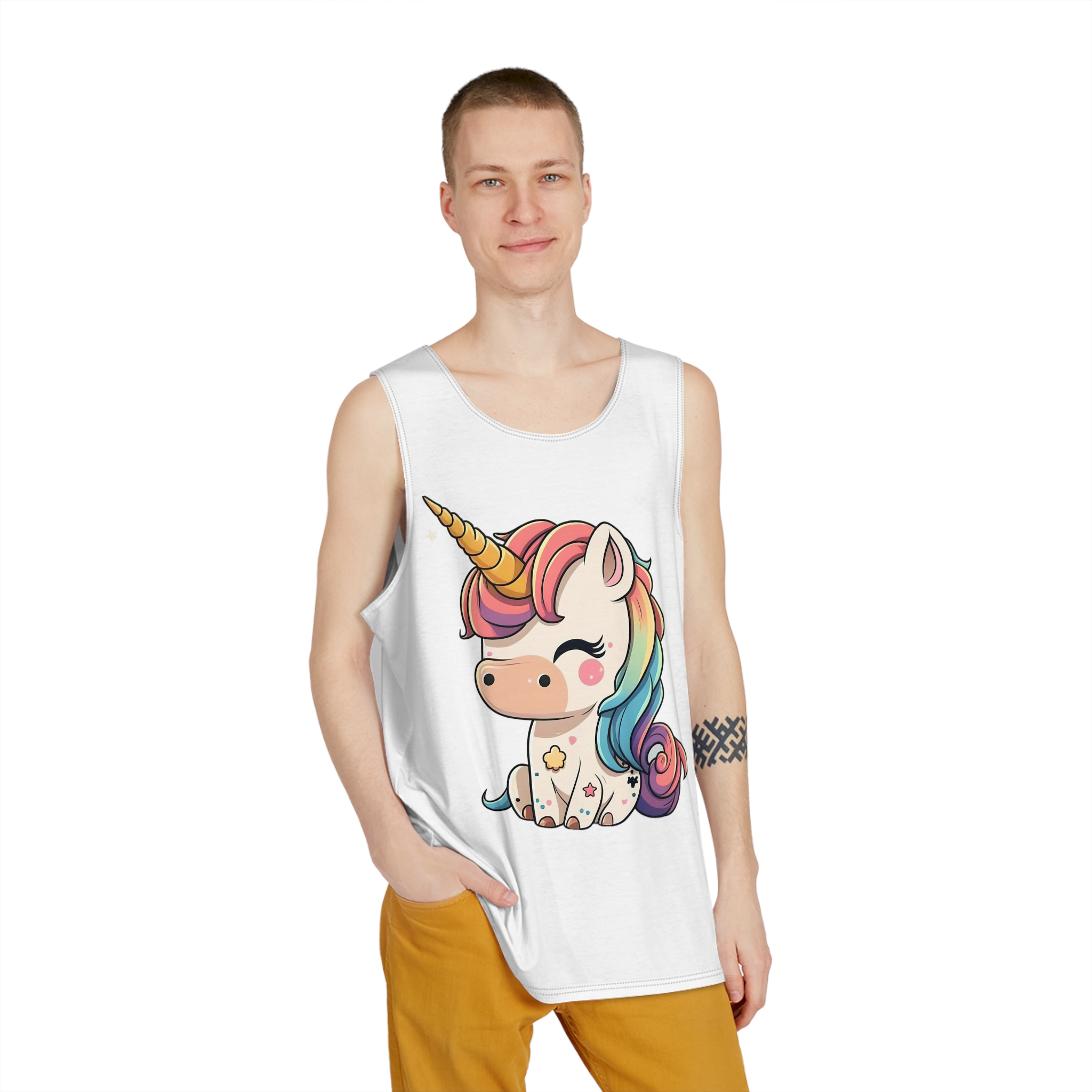 Whimsical Wonders Adorable Unicorn Fotor Bg Remover 2023120317116 Mens Tank Aop - Image 3