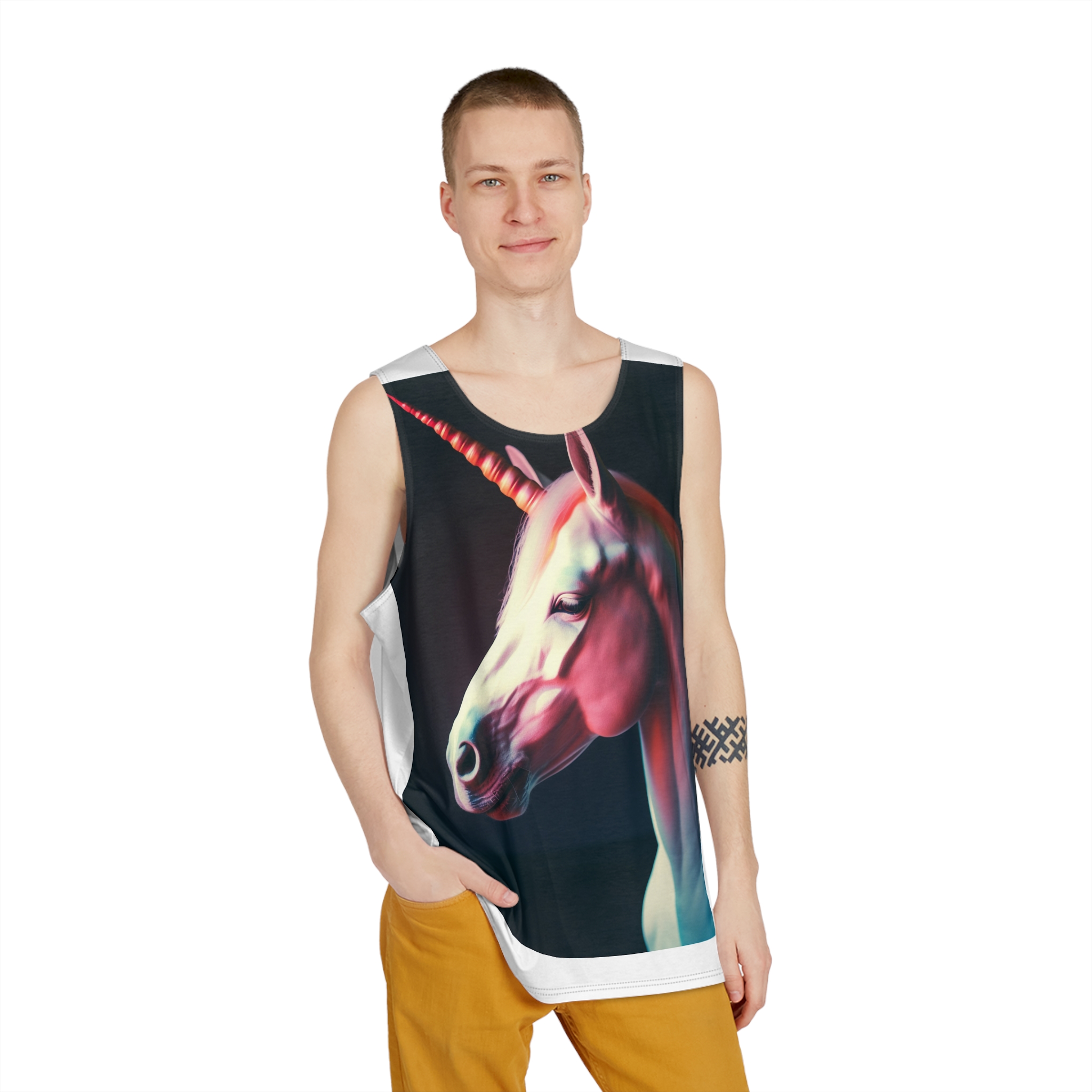 Magical Mythical Unicorn Fantasy Creature Mens Tank Aop - Image 3