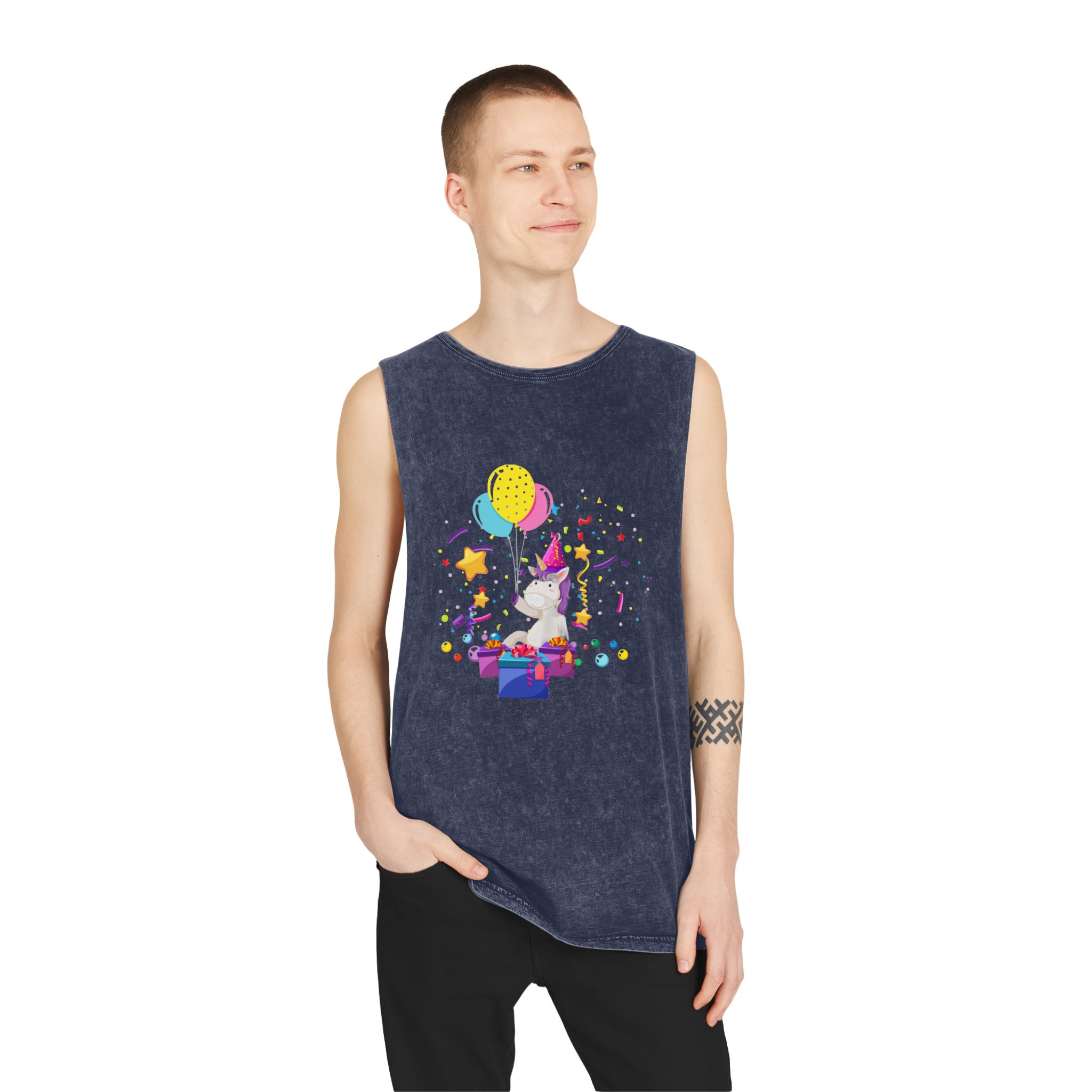 Unicorn V157 Unisex Stonewash Tank Top - Image 15
