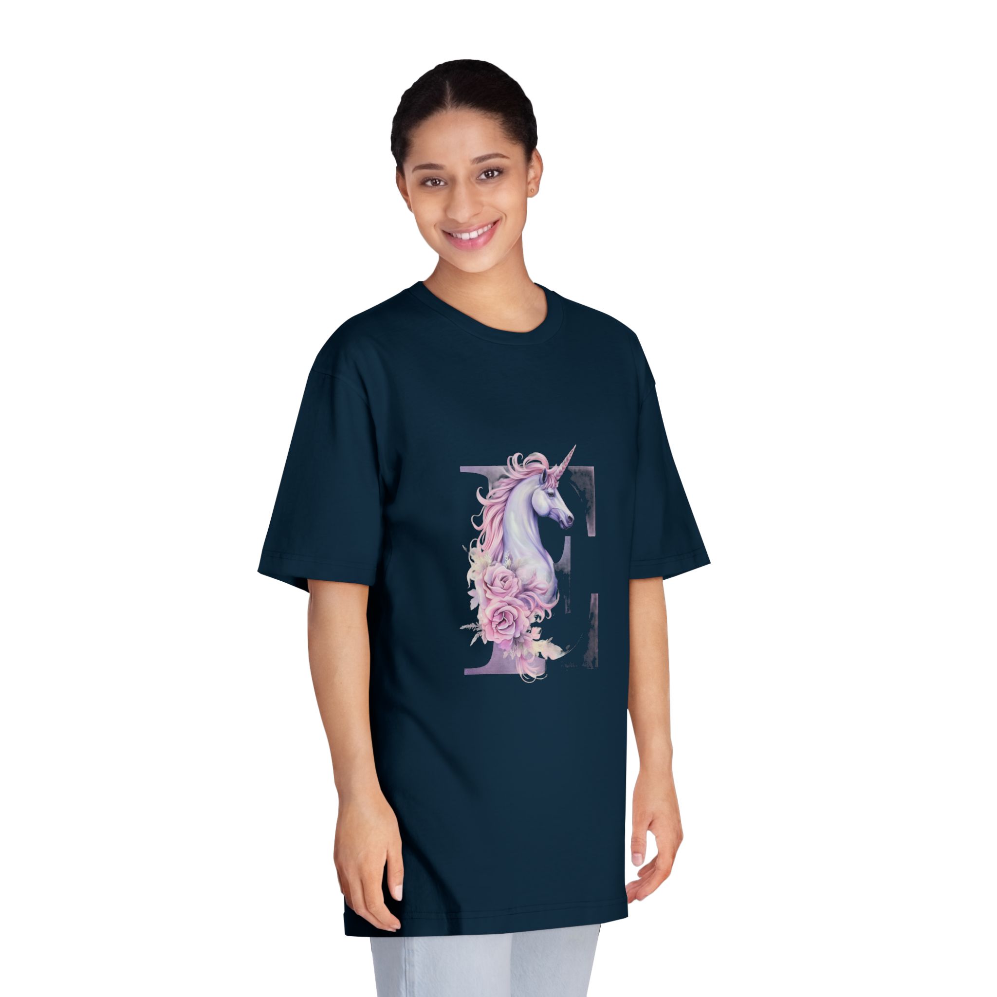 There Is Unicorn With Long Mane Flowers It Generative Ai (1) Unisex Classic Crewneck T Shirt - Image 19