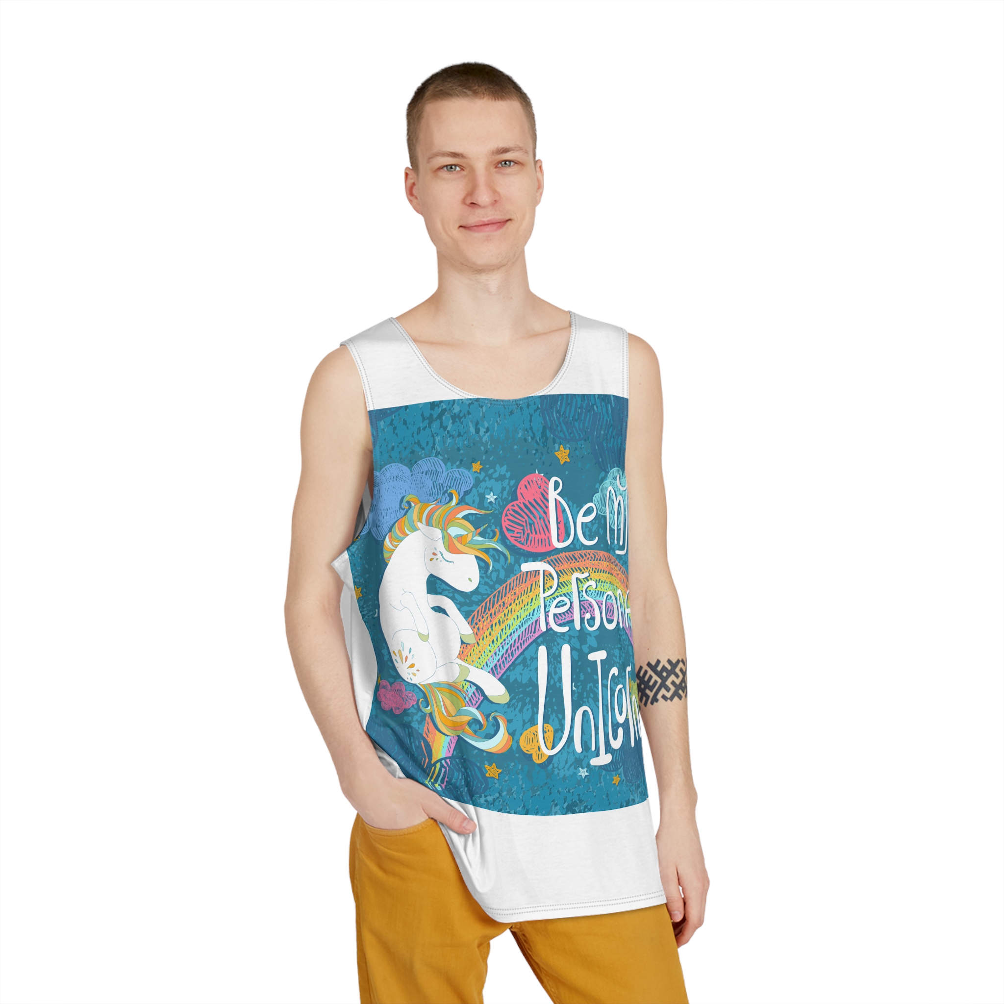 Be My Personal Unicorn Mens Tank Aop - Image 3