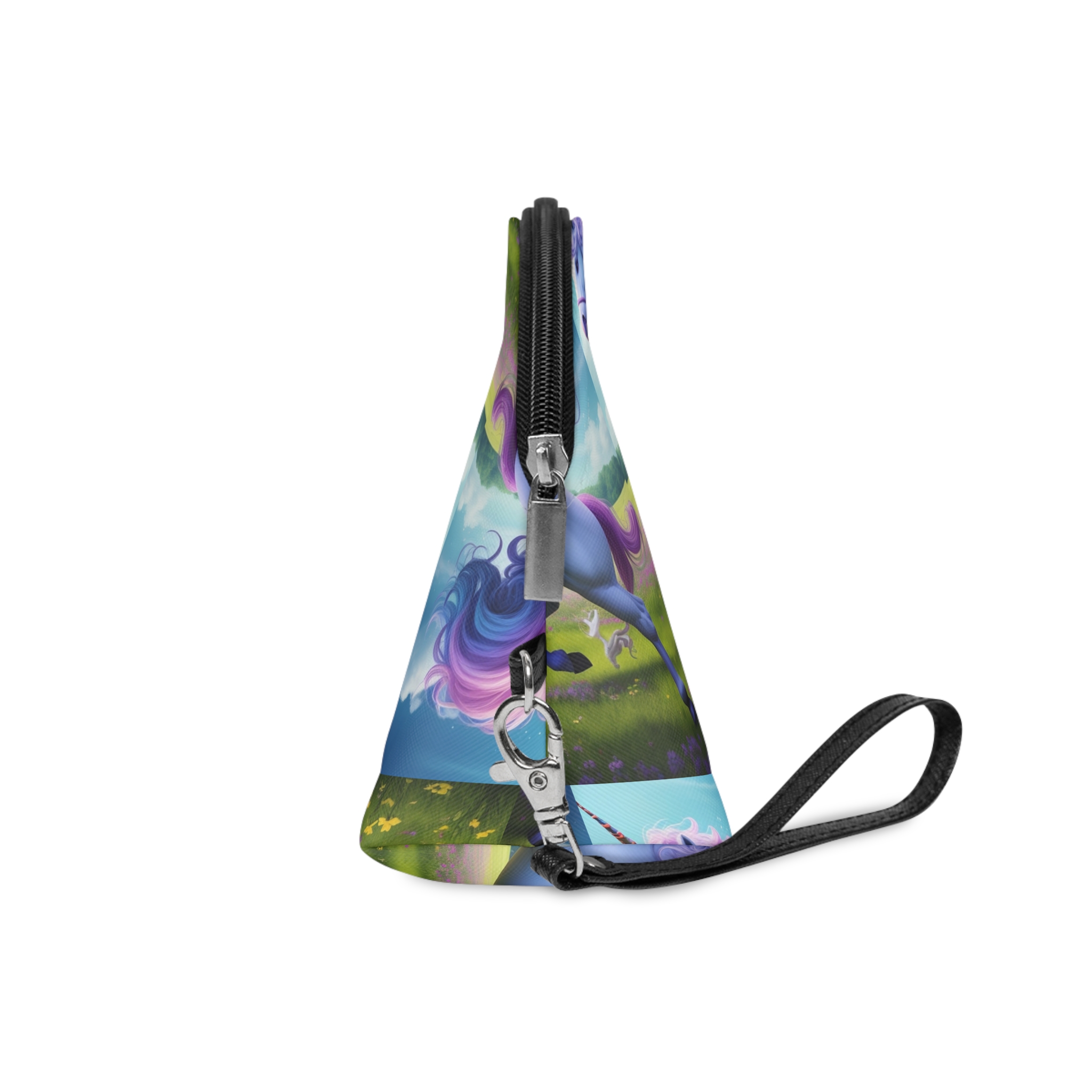 Beautiful Unicorn Running Magical Meadow Unicorn Background Images Whimsical Unicorn (26) Makeup Bag - Image 3