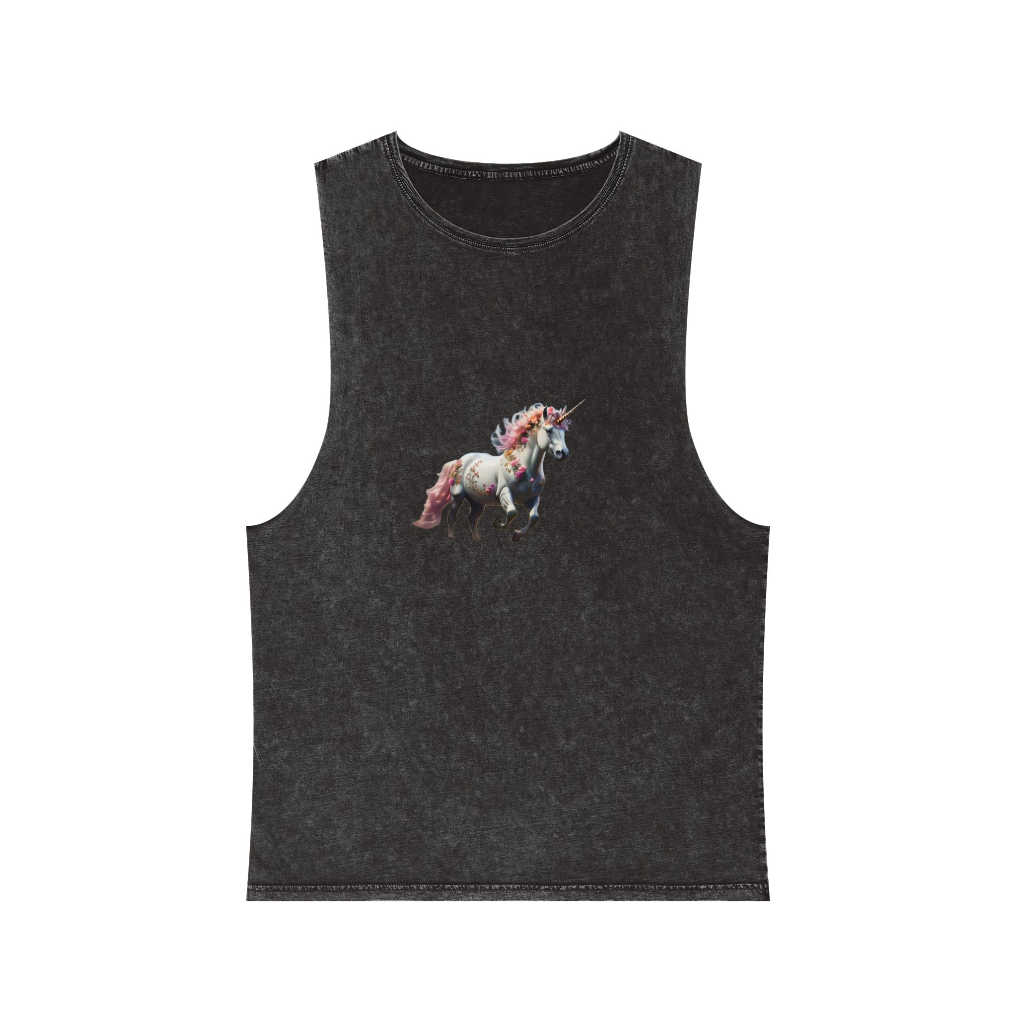 Beautiful Unicorn Running Magical Meadow Unicorn Background Images Whimsical Unicorn (38) Unisex Stonewash Tank Top
