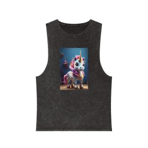 Animated Unicorn Children Generated By Ai (17) Unisex Stonewash Tank Top