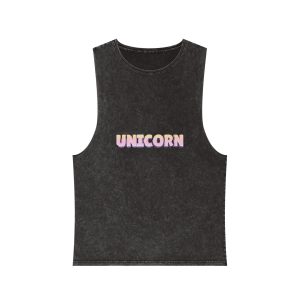 Unicorn Editable Text Effect Unisex Stonewash Tank Top