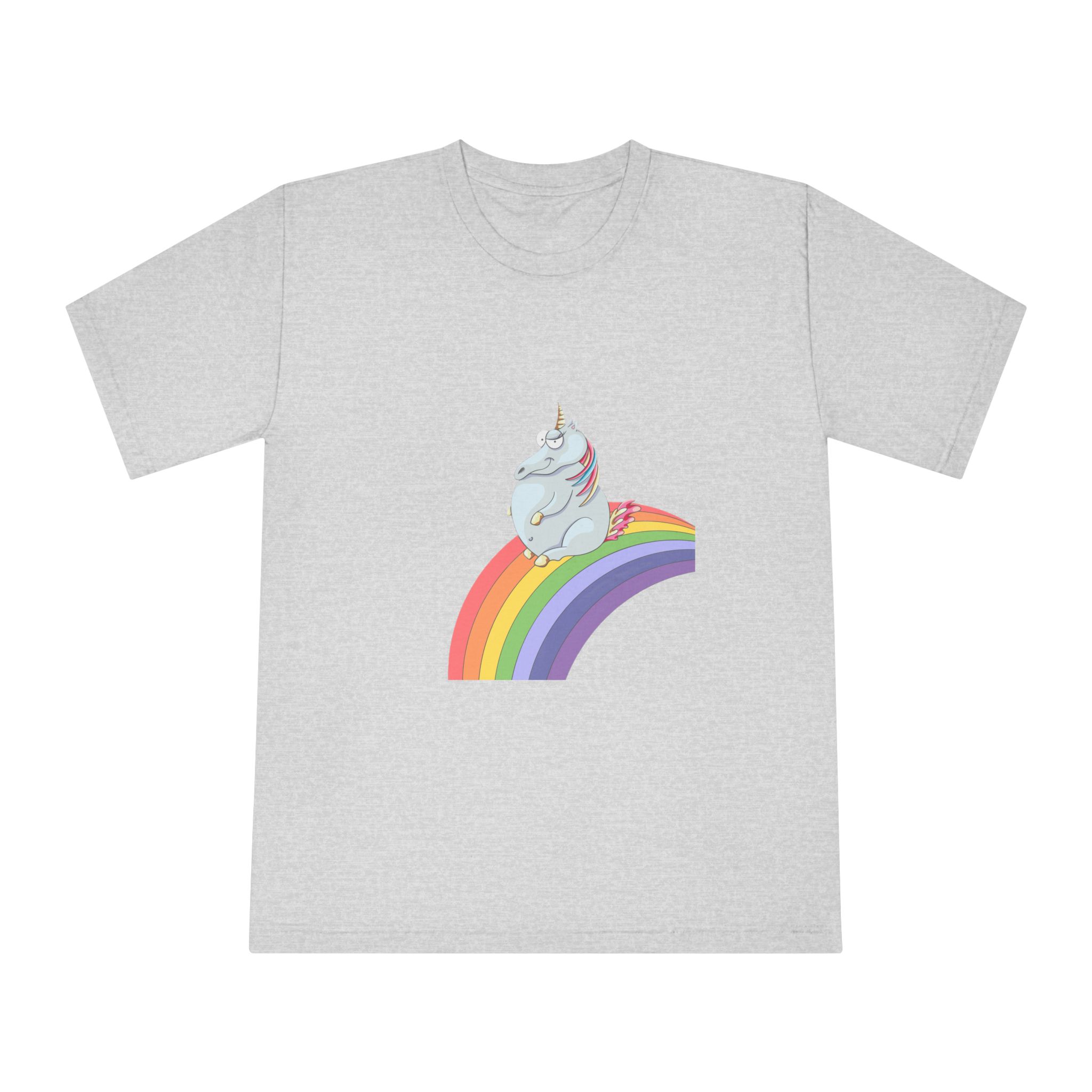 Unicorn and Rainbow Childrens Tale Magic Art Flat Unisex Classic Crewneck T Shirt - Image 13