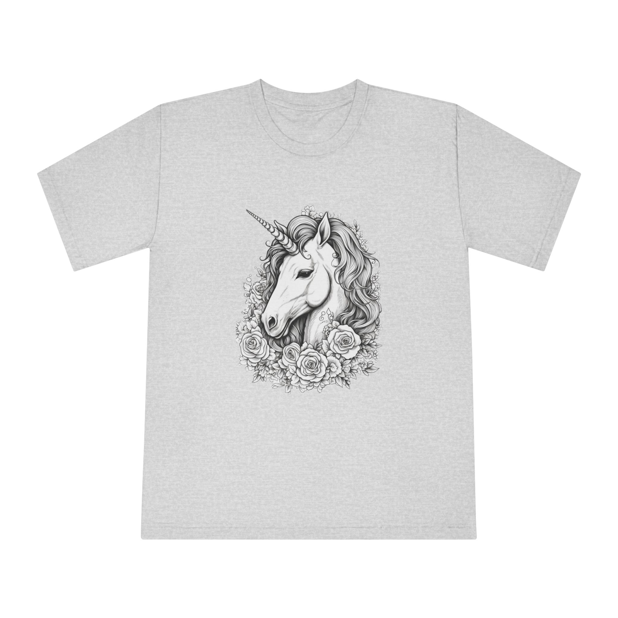 Unicorn With Roses Roses Around It Generative Ai Unisex Classic Crewneck T Shirt - Image 13