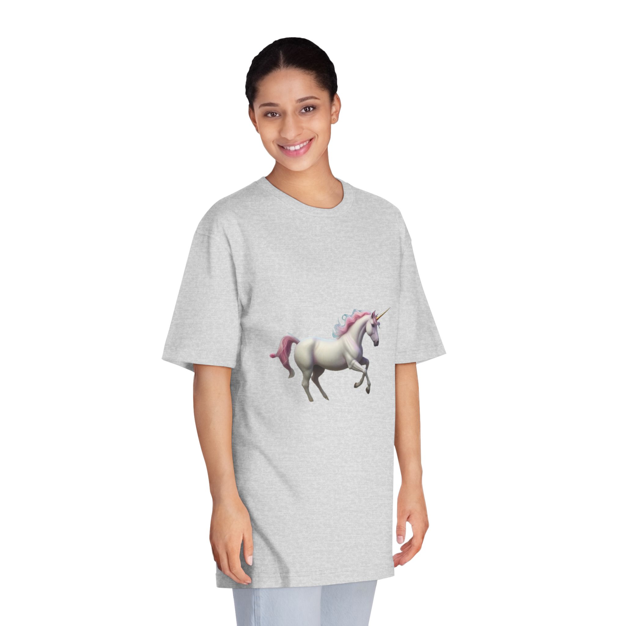 Beautiful Unicorn Running Magical Meadow Unicorn Background Images Whimsical Unicorn (54) Unisex Classic Crewneck T Shirt - Image 15