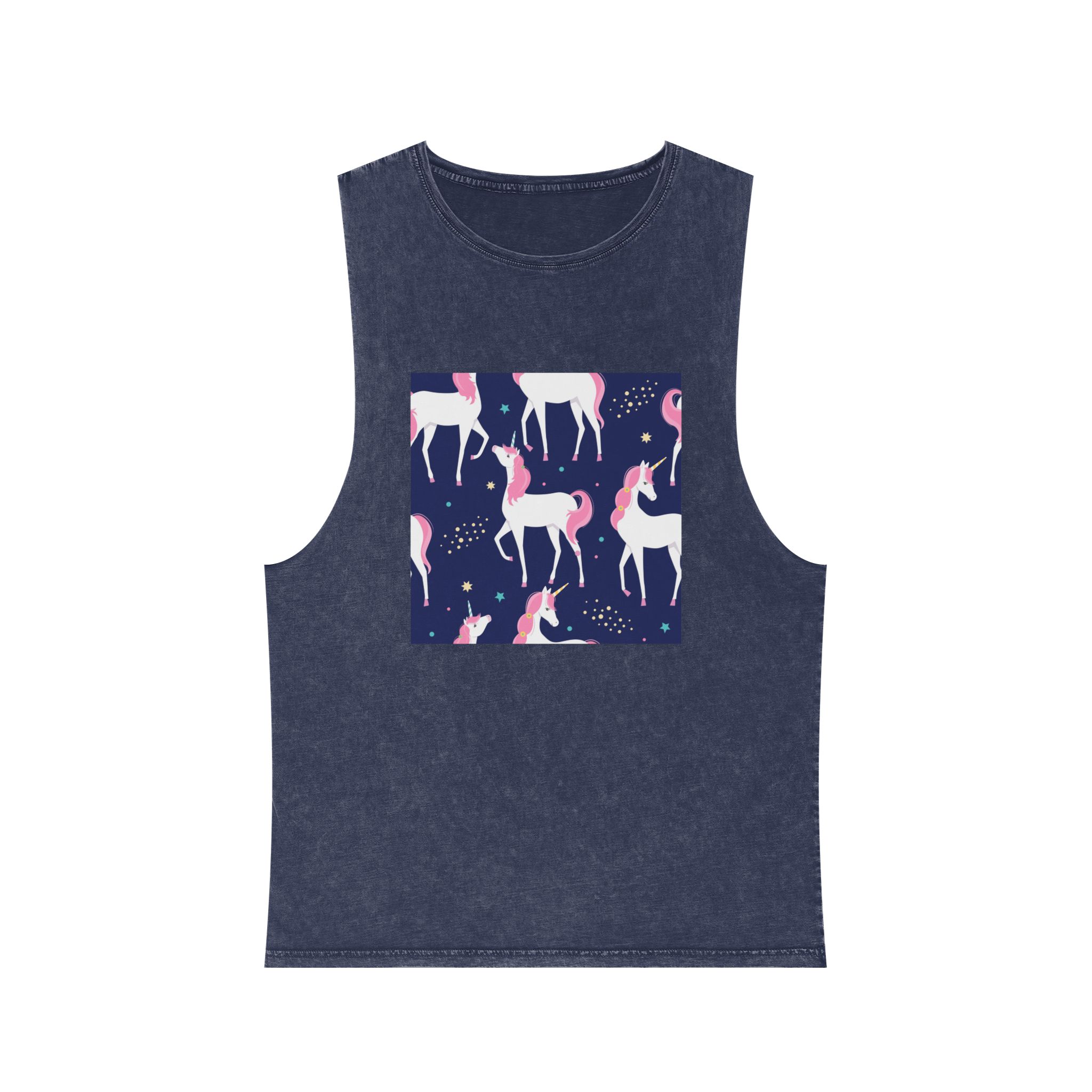 Unicorn Patterns Unisex Stonewash Tank Top - Image 13
