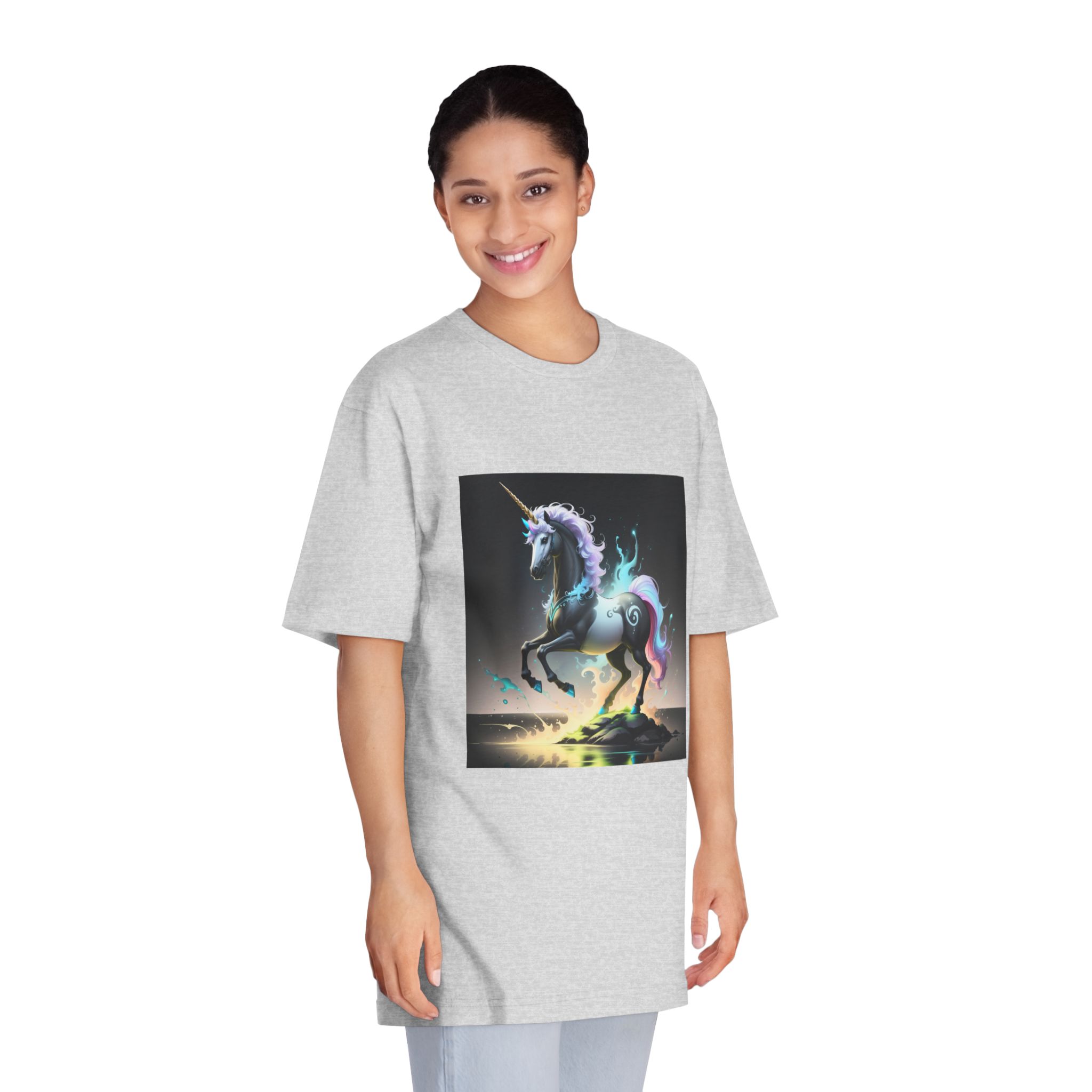 Black Unicorn With Fluorescent Liquids Unisex Classic Crewneck T Shirt - Image 15