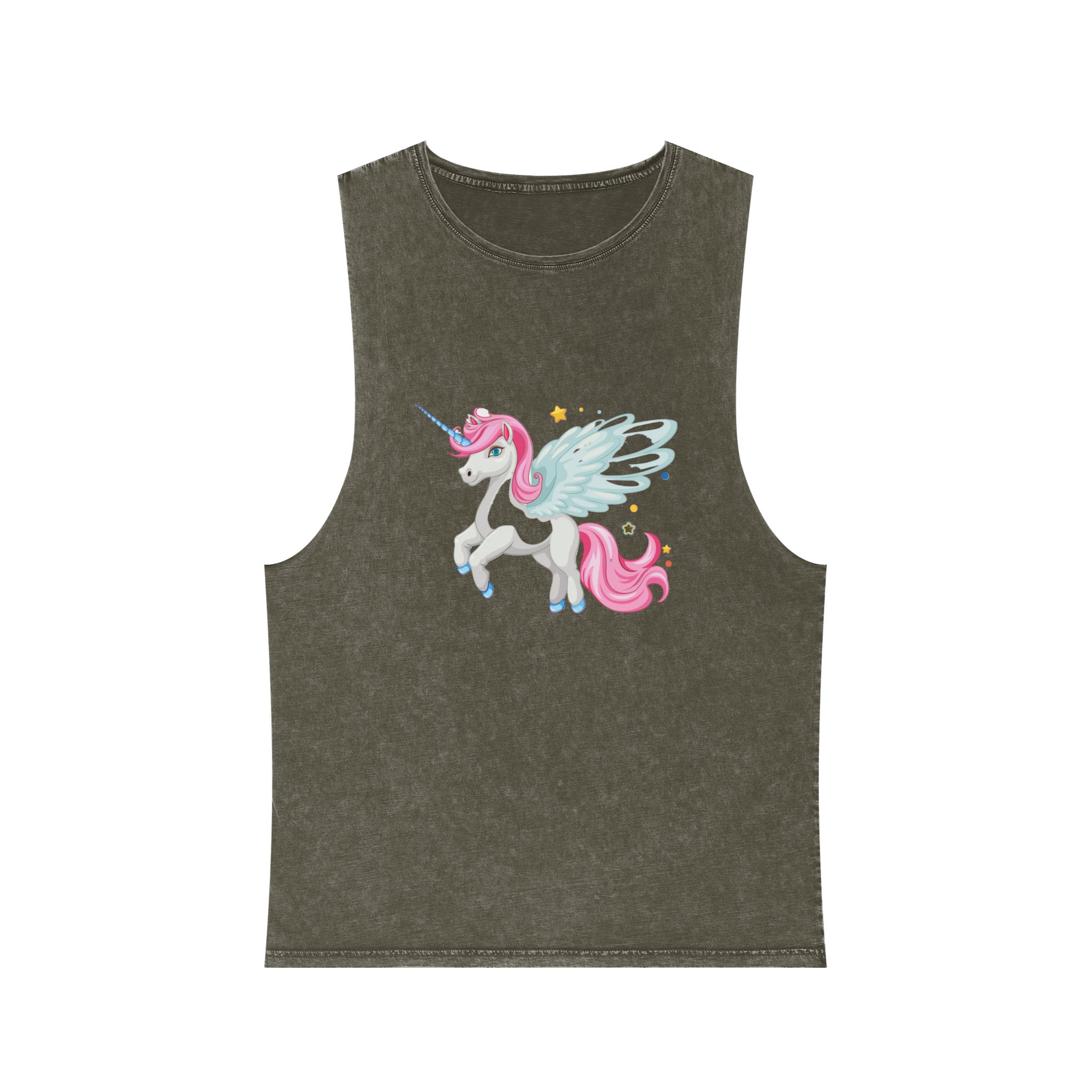 Beautiful Unicorn Unisex Stonewash Tank Top - Image 5