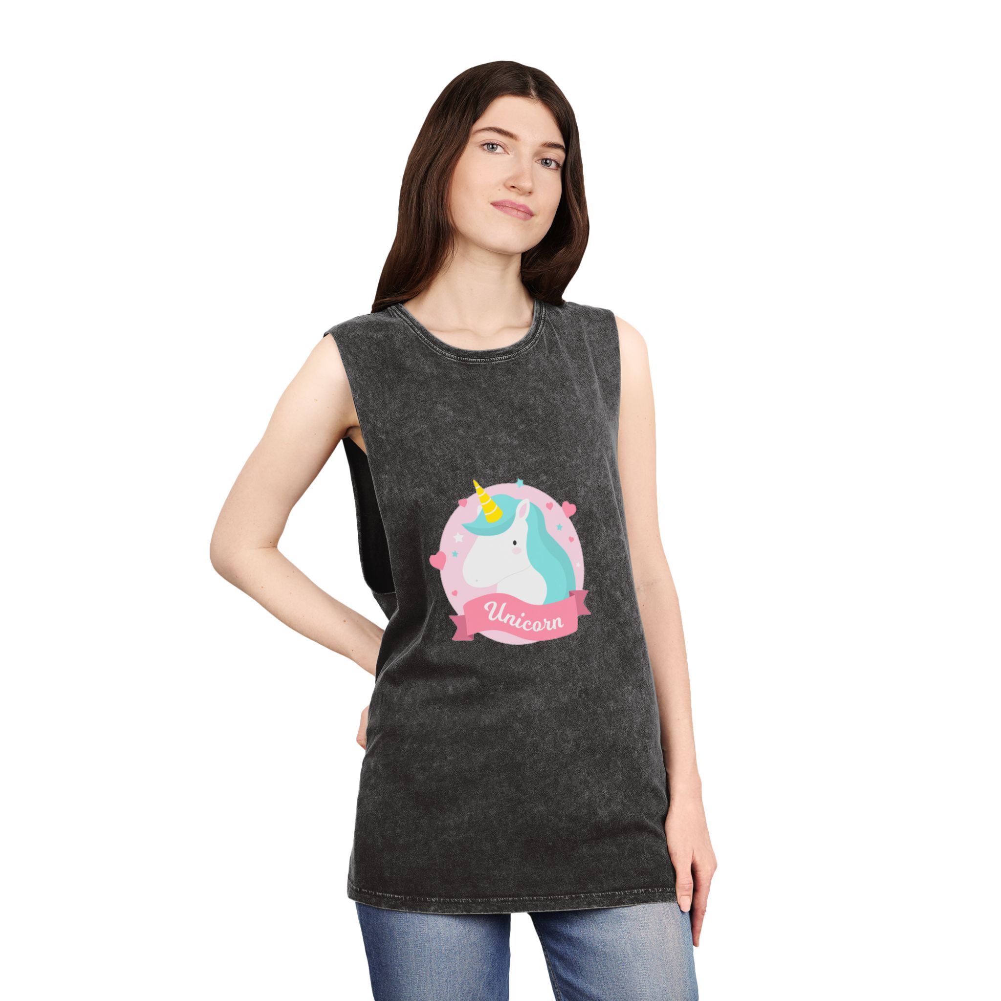 Unicorn V184 Unisex Stonewash Tank Top - Image 4