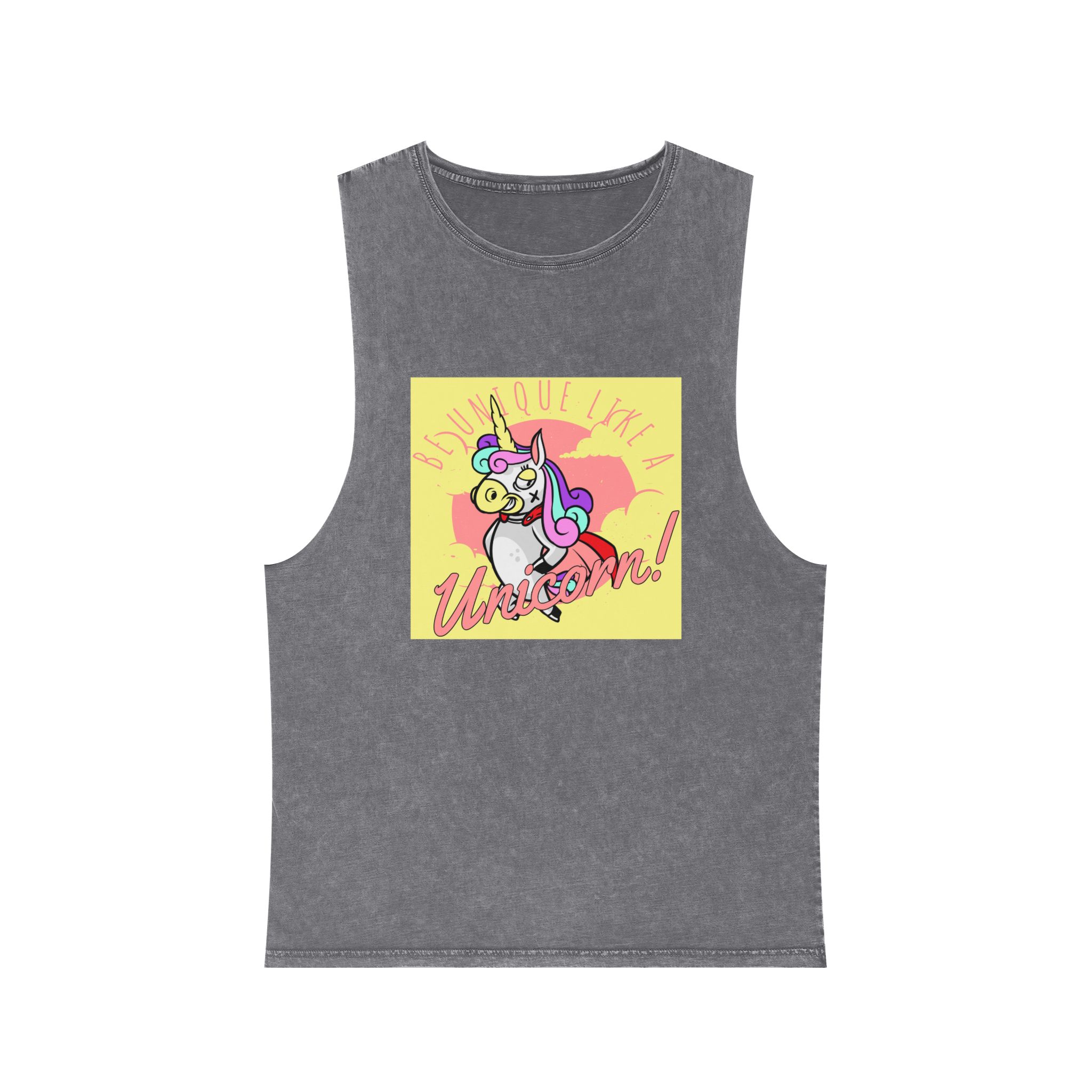 Be Unique Like Unicorn Unisex Stonewash Tank Top - Image 9