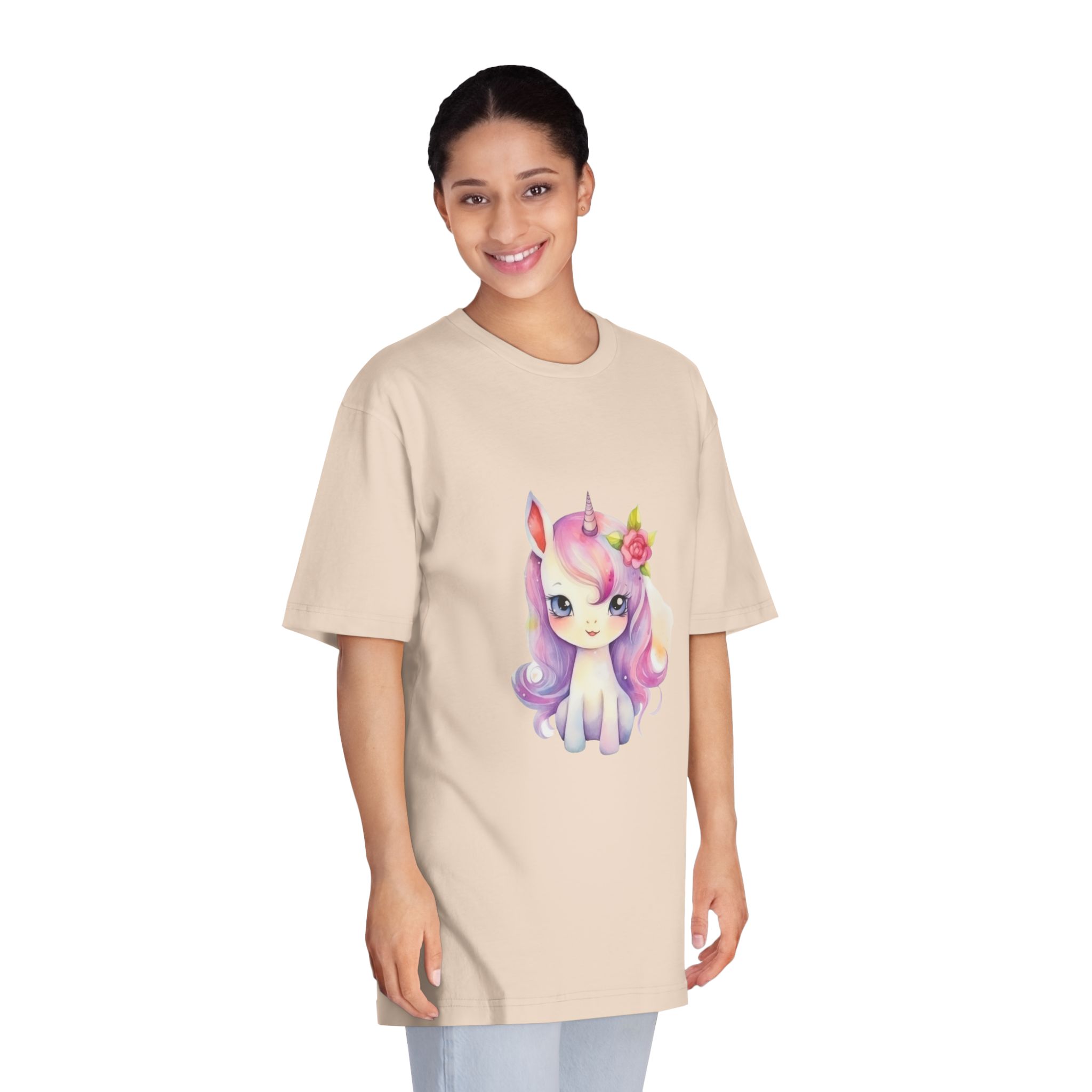 Watercolor Cute Unicorn Isolated Unisex Classic Crewneck T Shirt - Image 11