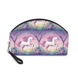 Beautiful Unicorn Running Magical Meadow Unicorn Background Images Whimsical Unicorn (4) Makeup Bag