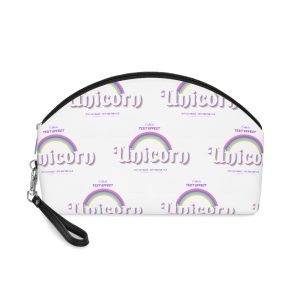 Cute Unicorn Editable Text Effect Makeup Bag