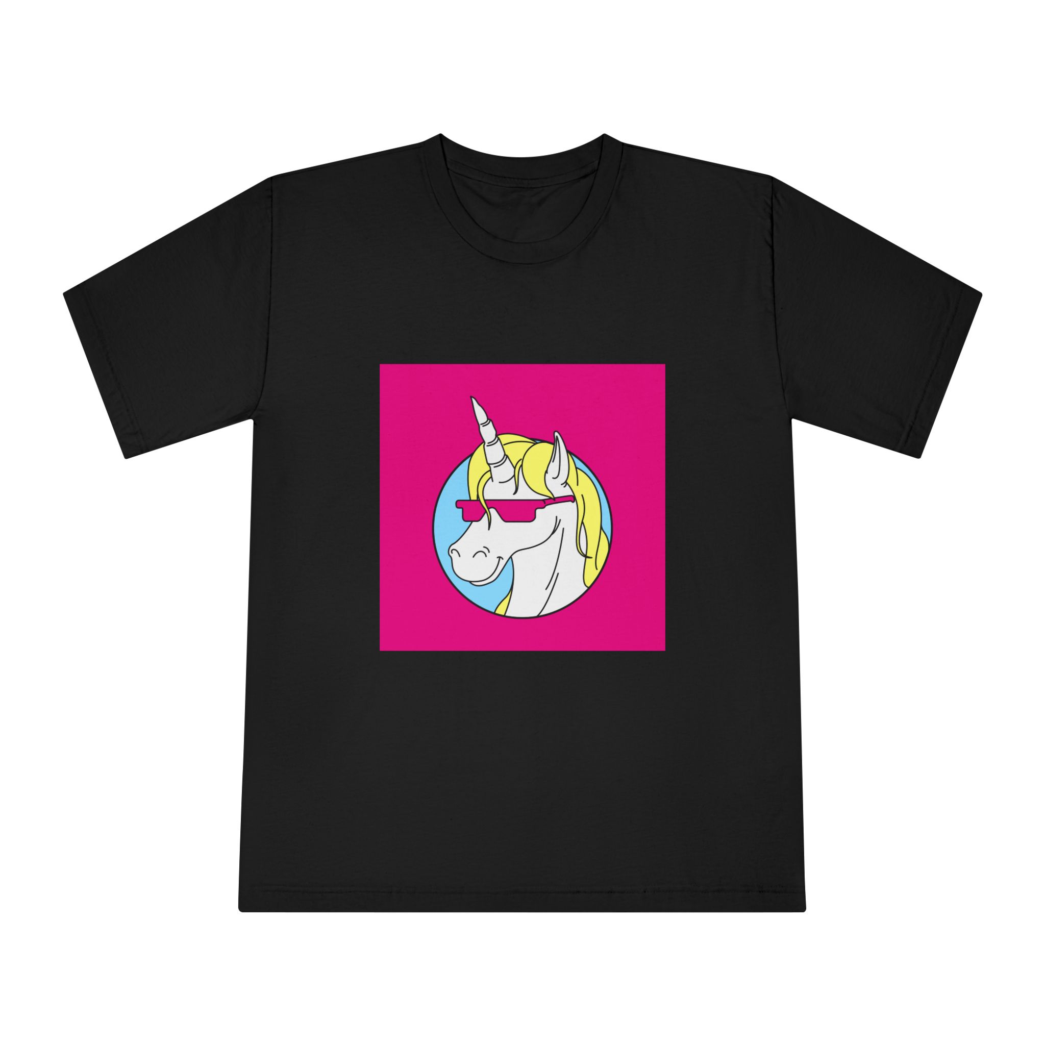 Retro Emblem of Unicorn Wearning A Glasses Unisex Classic Crewneck T Shirt - Image 5