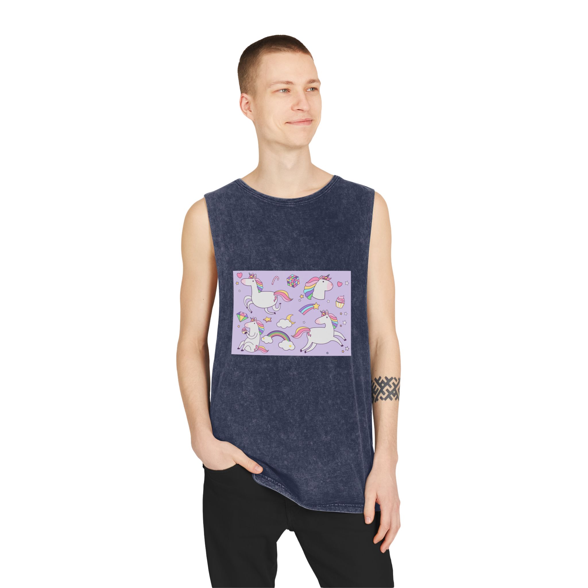 Unicorn V145 Unisex Stonewash Tank Top - Image 15
