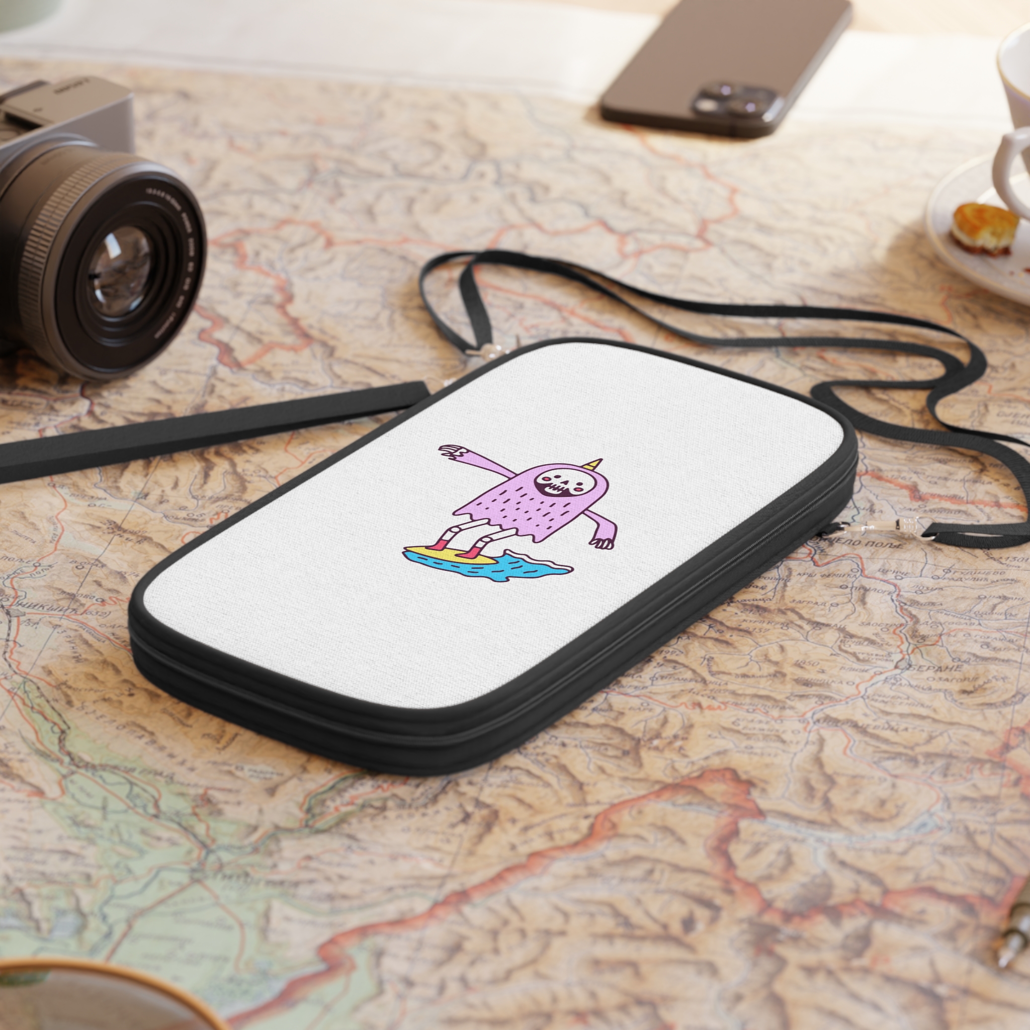 Cute Unicorn Grim Reaper Surfing Illustration T Shirt Sticker Apparel Merchandise Passport Wallet - Image 4