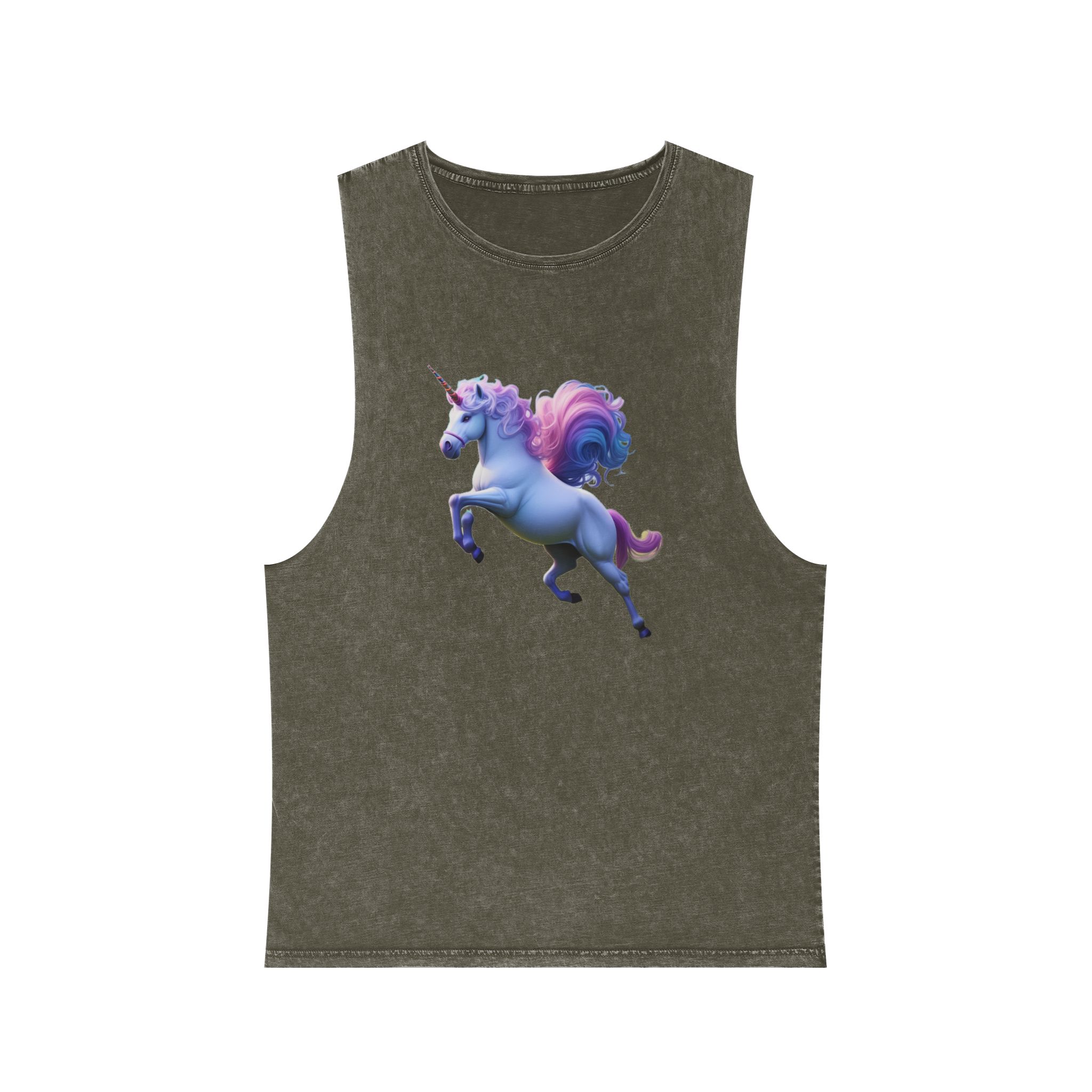 Beautiful Unicorn Running Magical Meadow Unicorn Background Images Whimsical Unicorn (26) Unisex Stonewash Tank Top - Image 5