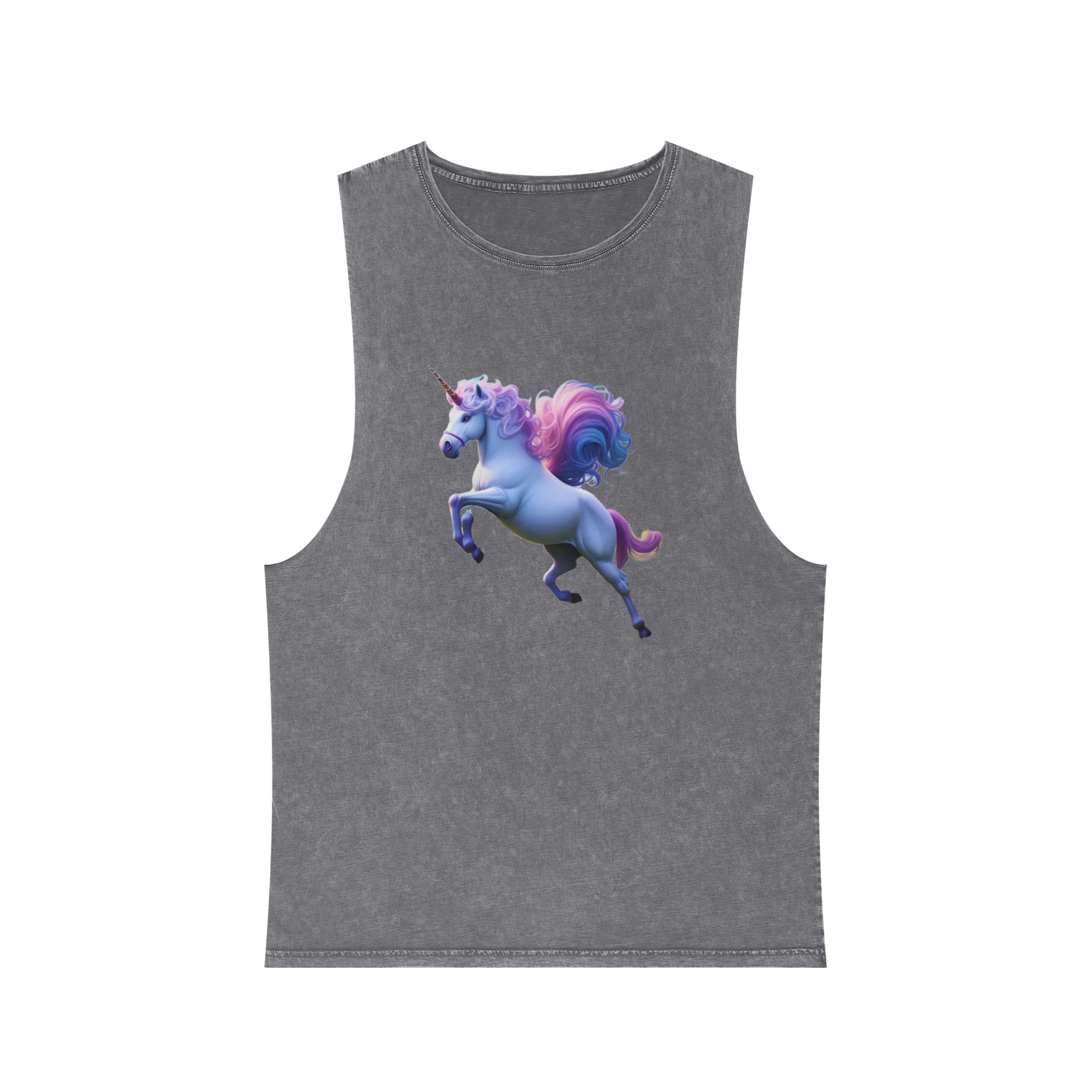 Beautiful Unicorn Running Magical Meadow Unicorn Background Images Whimsical Unicorn (26) Unisex Stonewash Tank Top - Image 9