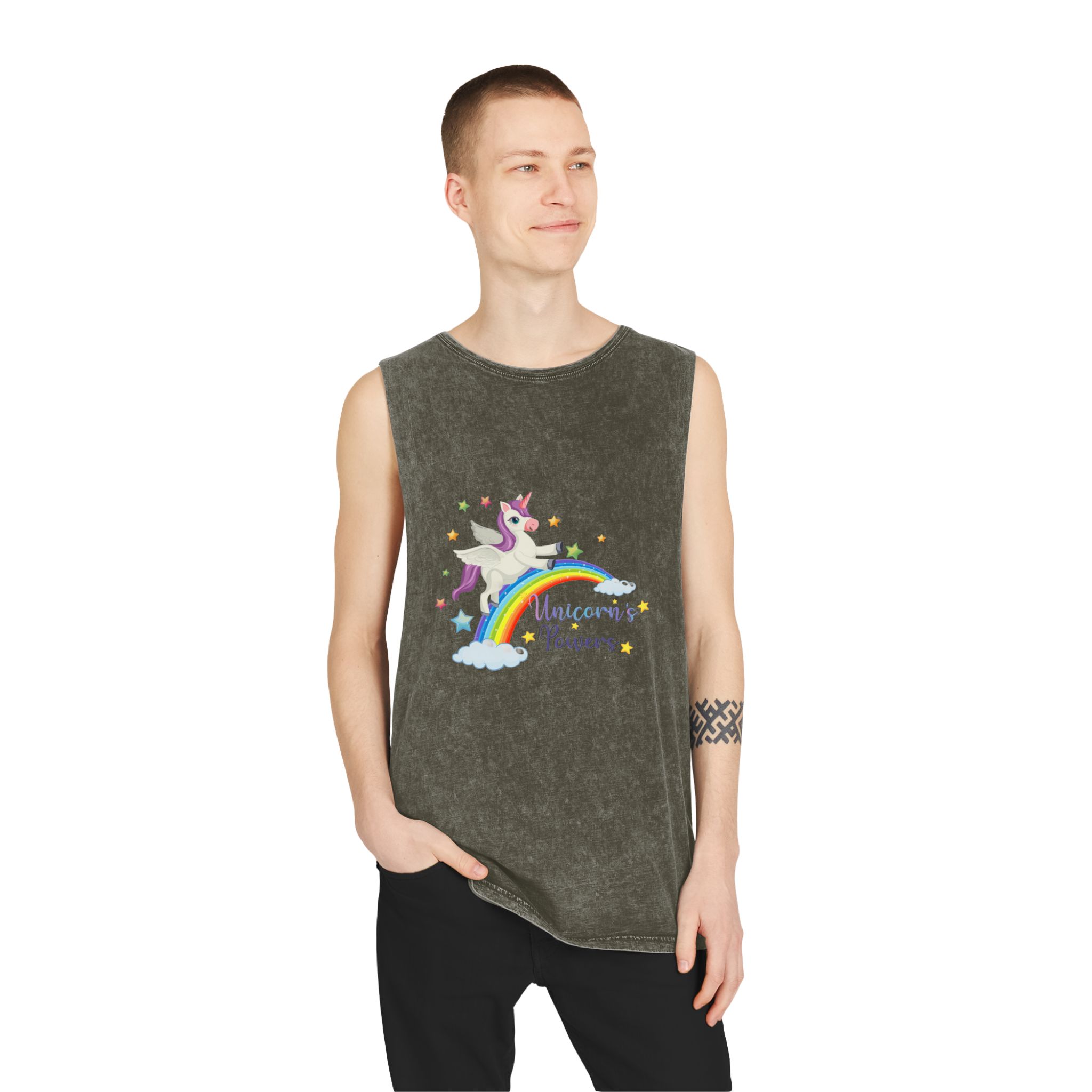 Unicorn V6 Unisex Stonewash Tank Top - Image 7
