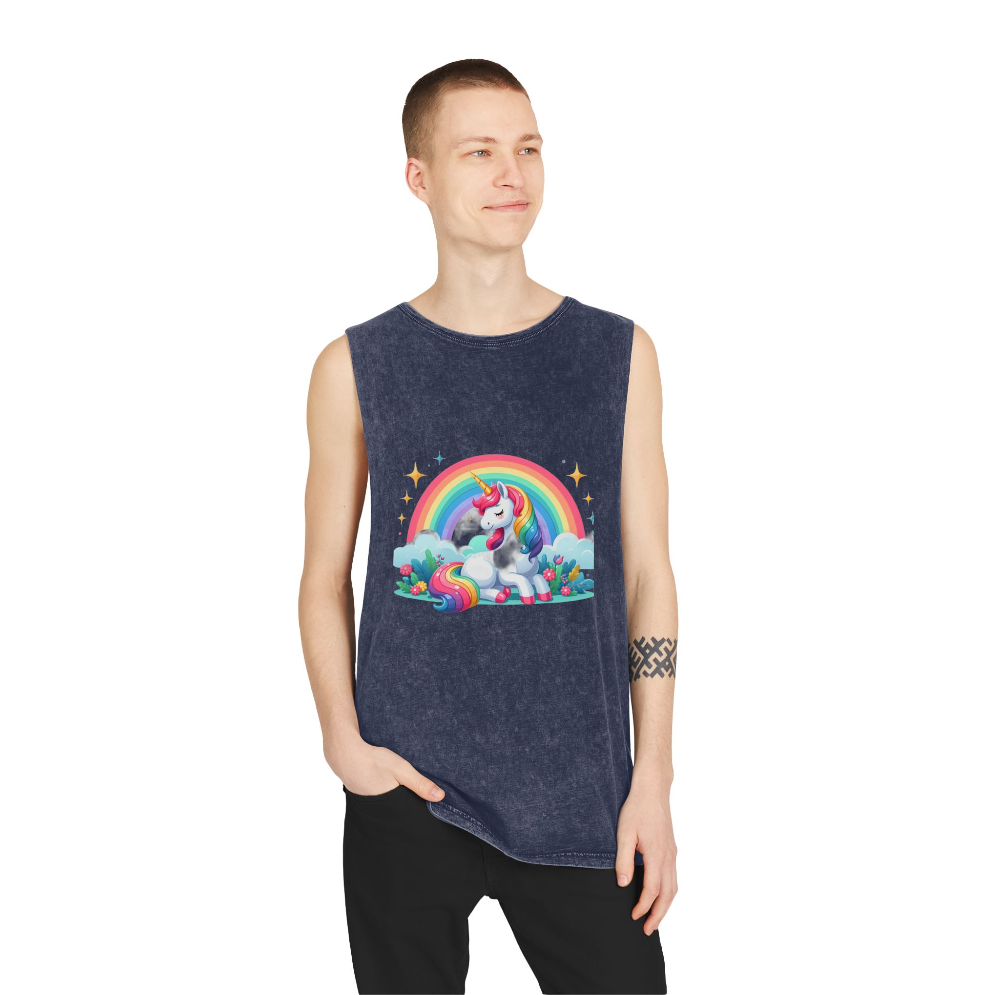 Unicorn Copia 2 Unisex Stonewash Tank Top - Image 15