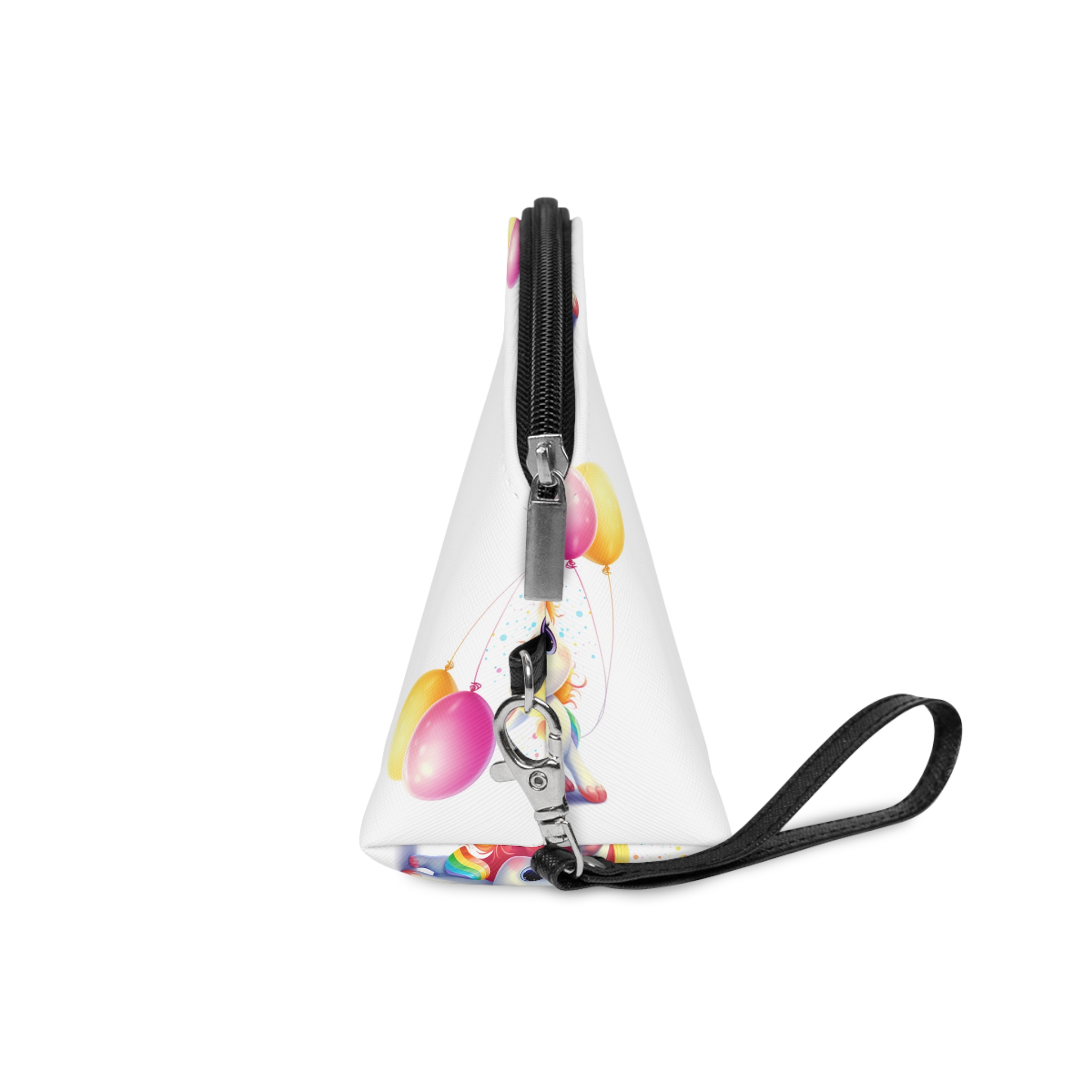 Cartoon Unicorn With Rainbow Mane Balloon Generative Ai (1) Makeup Bag - Image 3