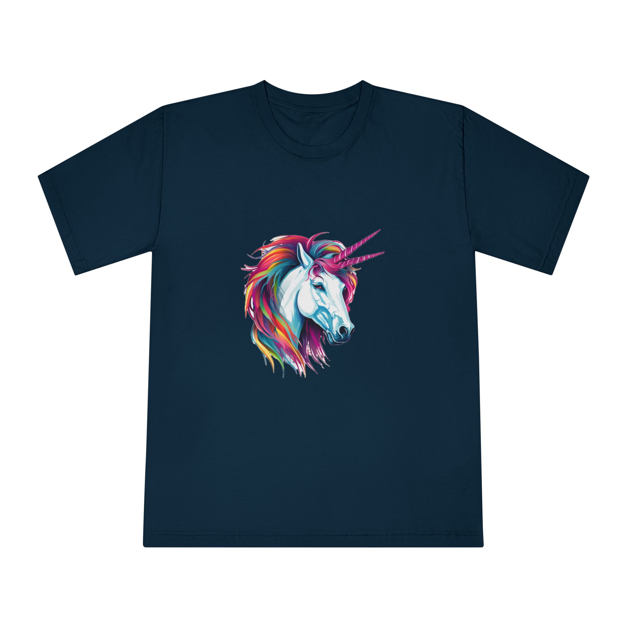 Close Up Unicorns Head With Colorful Mane Generative Ai Copy Unisex Classic Crewneck T Shirt - Image 17