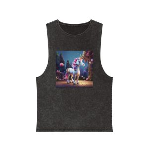 Animated Unicorn Children Generated By Ai (5) Unisex Stonewash Tank Top