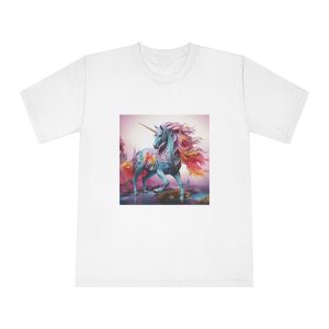 Multicolored Unicorn Galloping Dreem Unicorn Illustration Unisex Classic Crewneck T Shirt