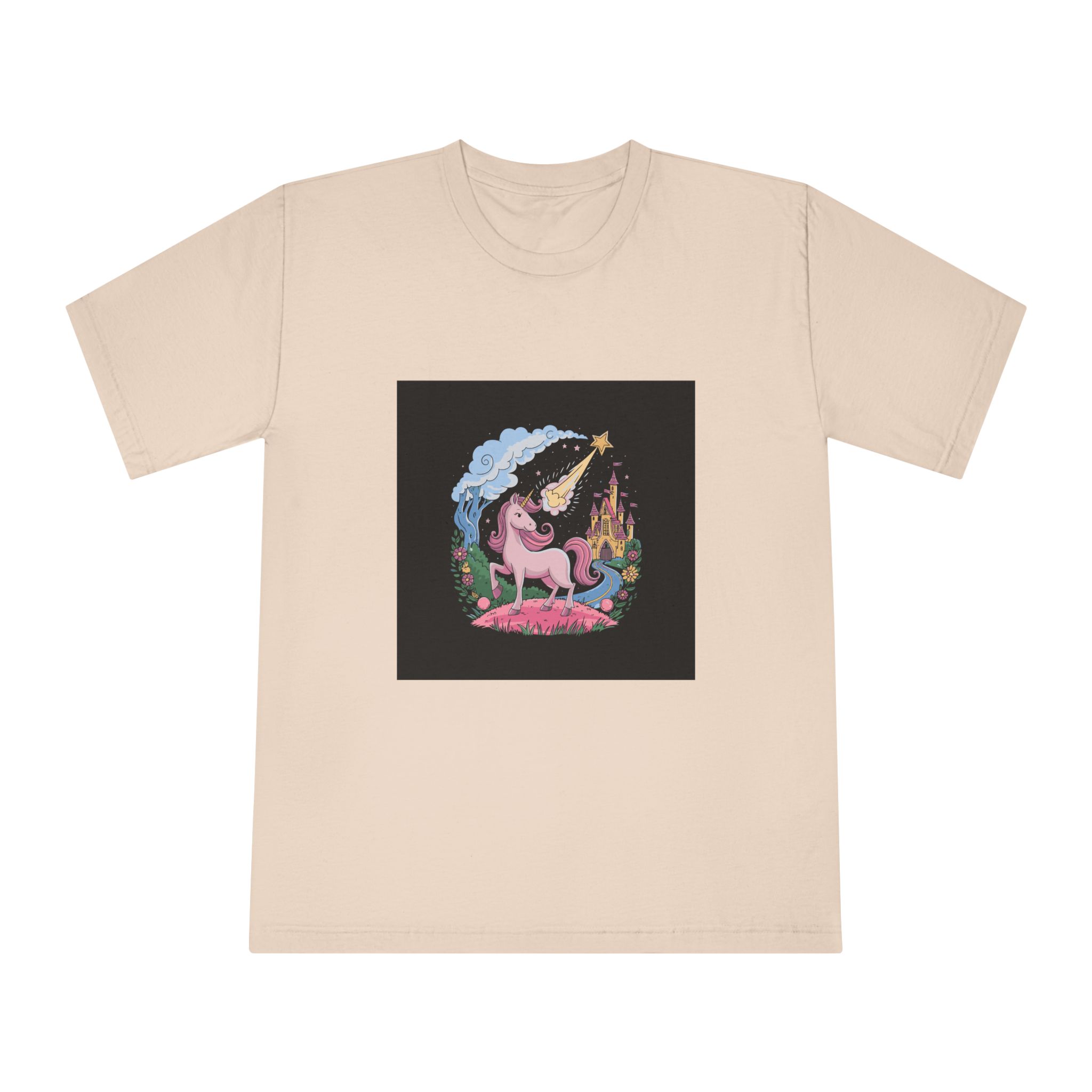 Unicorn With Star Its Head Is Drawn By Unicorn Unisex Classic Crewneck T Shirt - Image 9