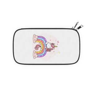 Cute Unicorn Magical Purple Rainbow Simple Doodle Outline Cartoon Illustration Passport Wallet