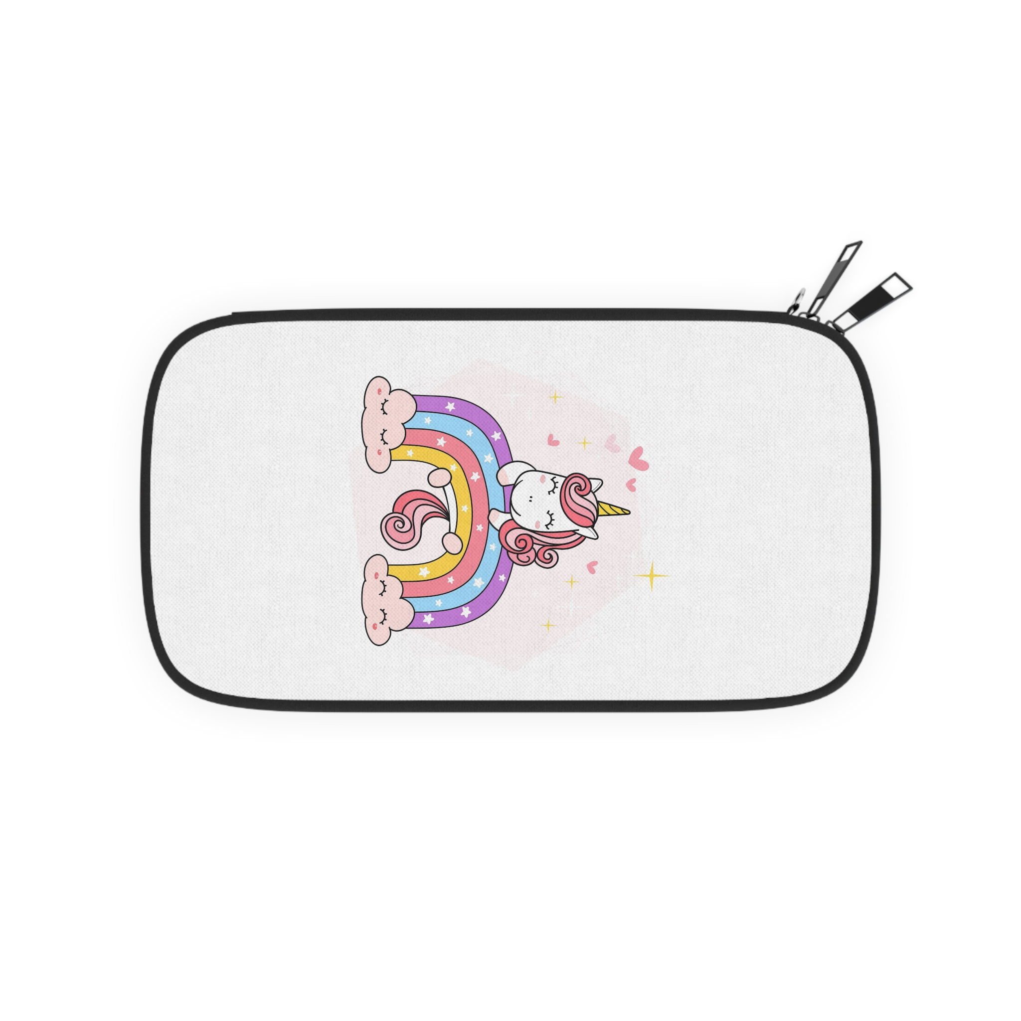 Cute Unicorn Magical Purple Rainbow Simple Doodle Outline Cartoon Illustration Passport Wallet