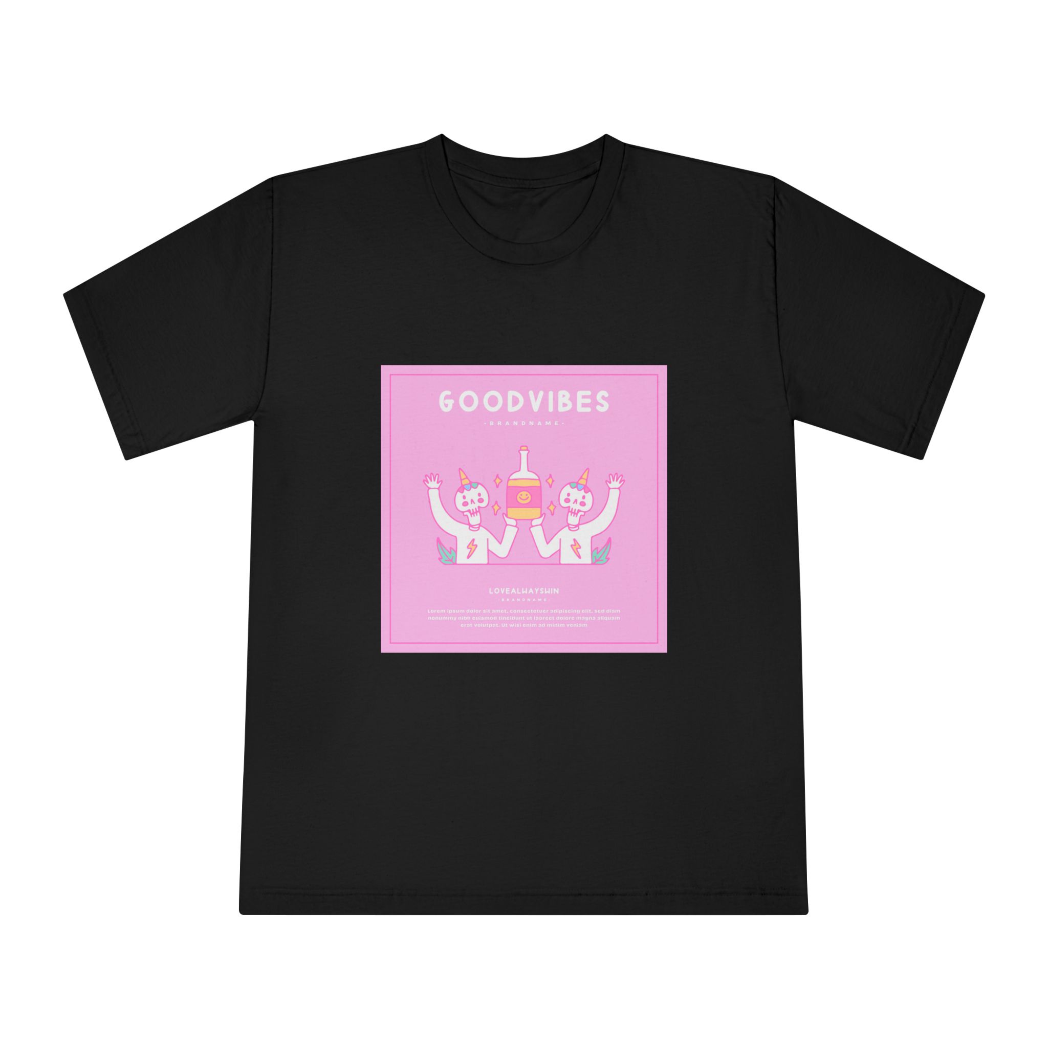 Cute Unicorn Skulls Holding Beer Bottle Illustration T Shirt Poster Unisex Classic Crewneck T Shirt - Image 5