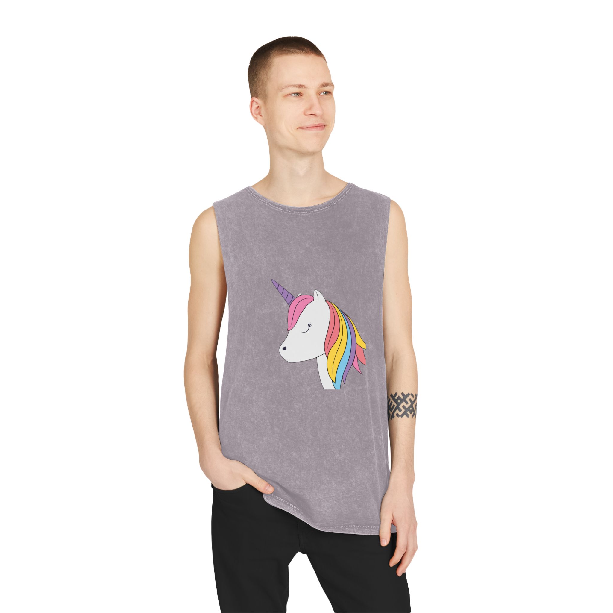 Beautiful Unicorn Copia Unisex Stonewash Tank Top - Image 19