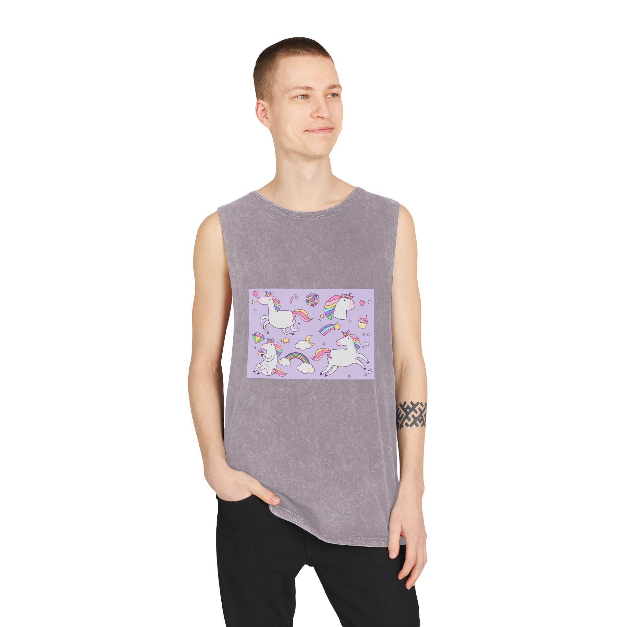 Unicorn V145 Unisex Stonewash Tank Top - Image 19