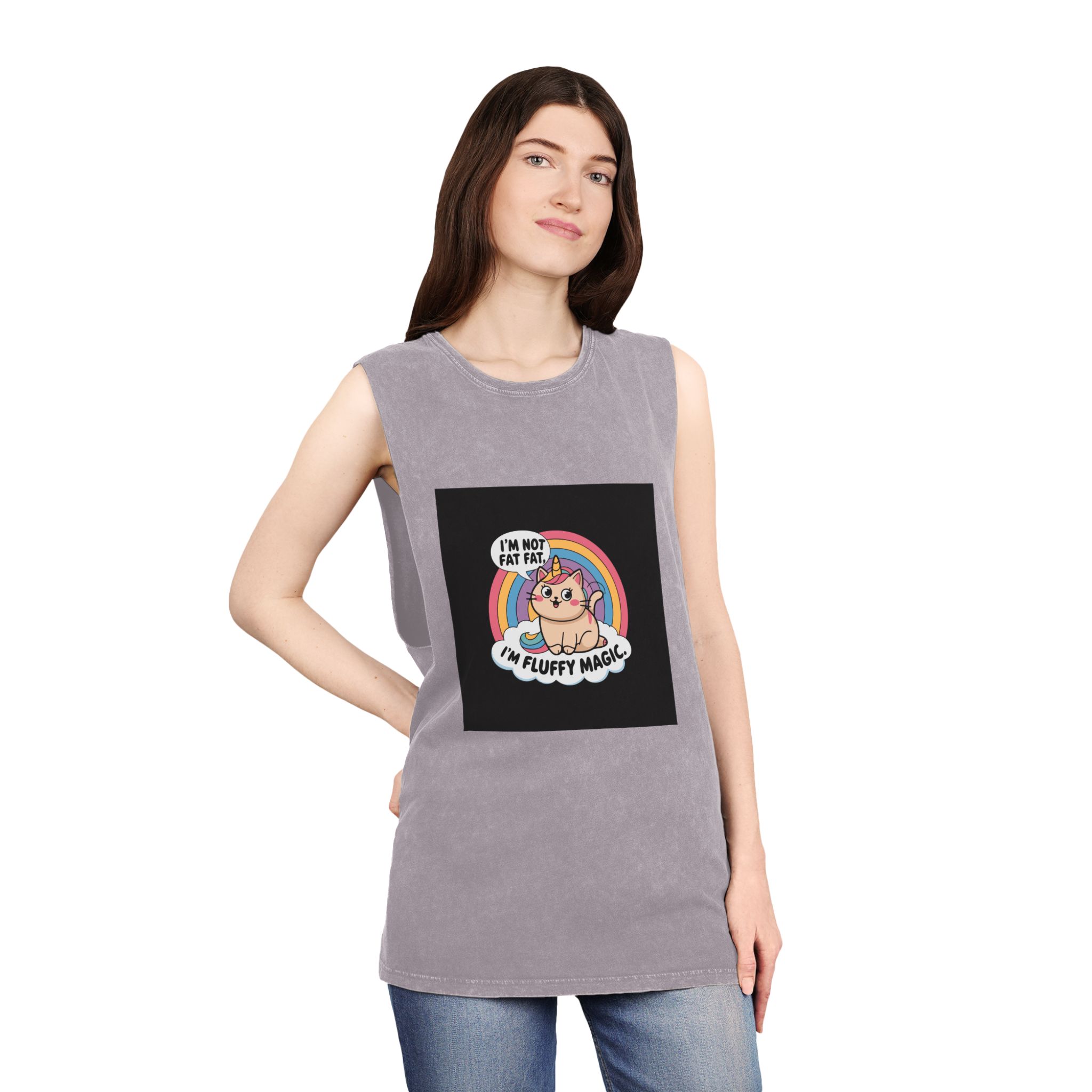 I'm Not Fat Unisex Stonewash Tank Top - Image 20