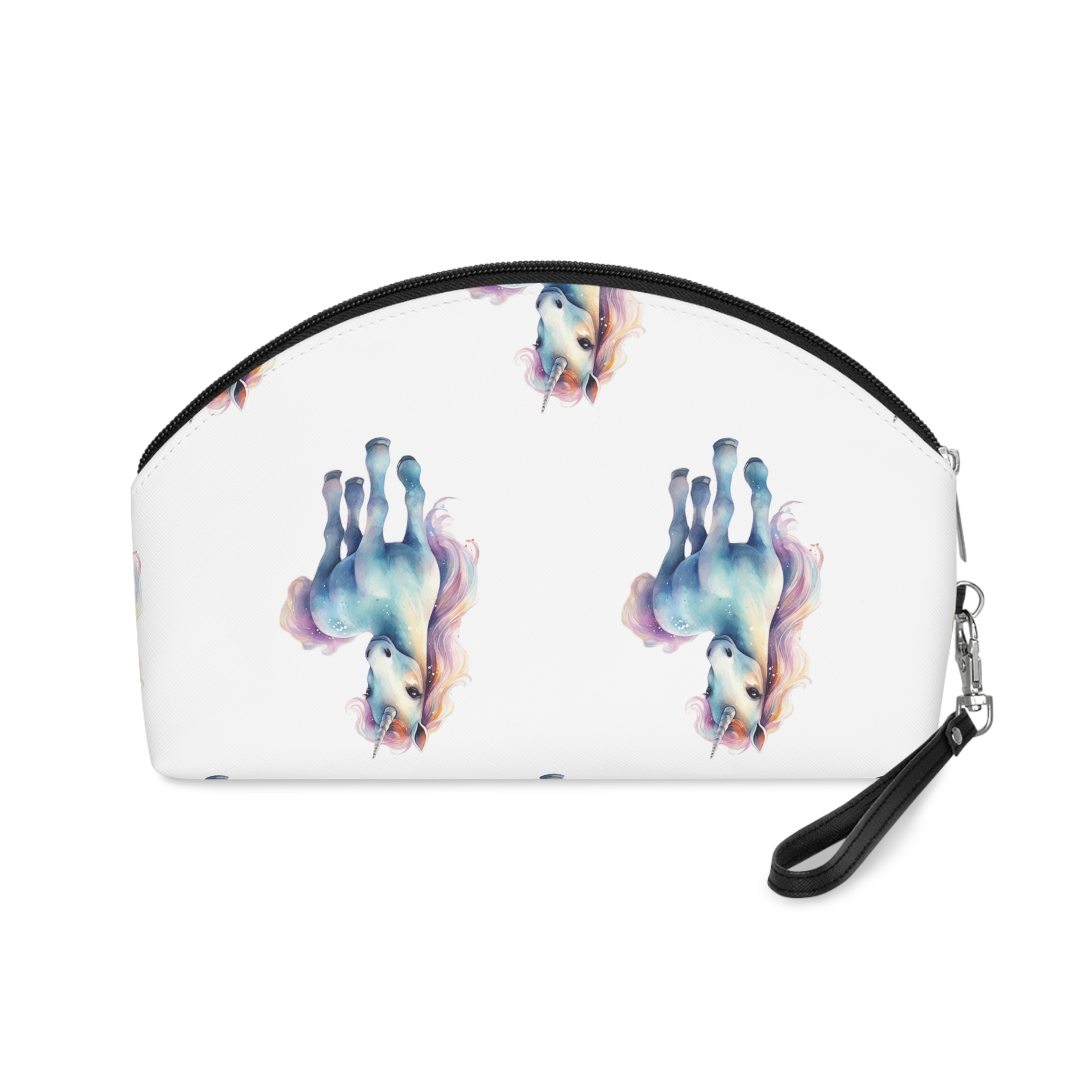 Painting Unicorn With Long Mane Colorful Mane Generative Ai (2) Makeup Bag - Image 2