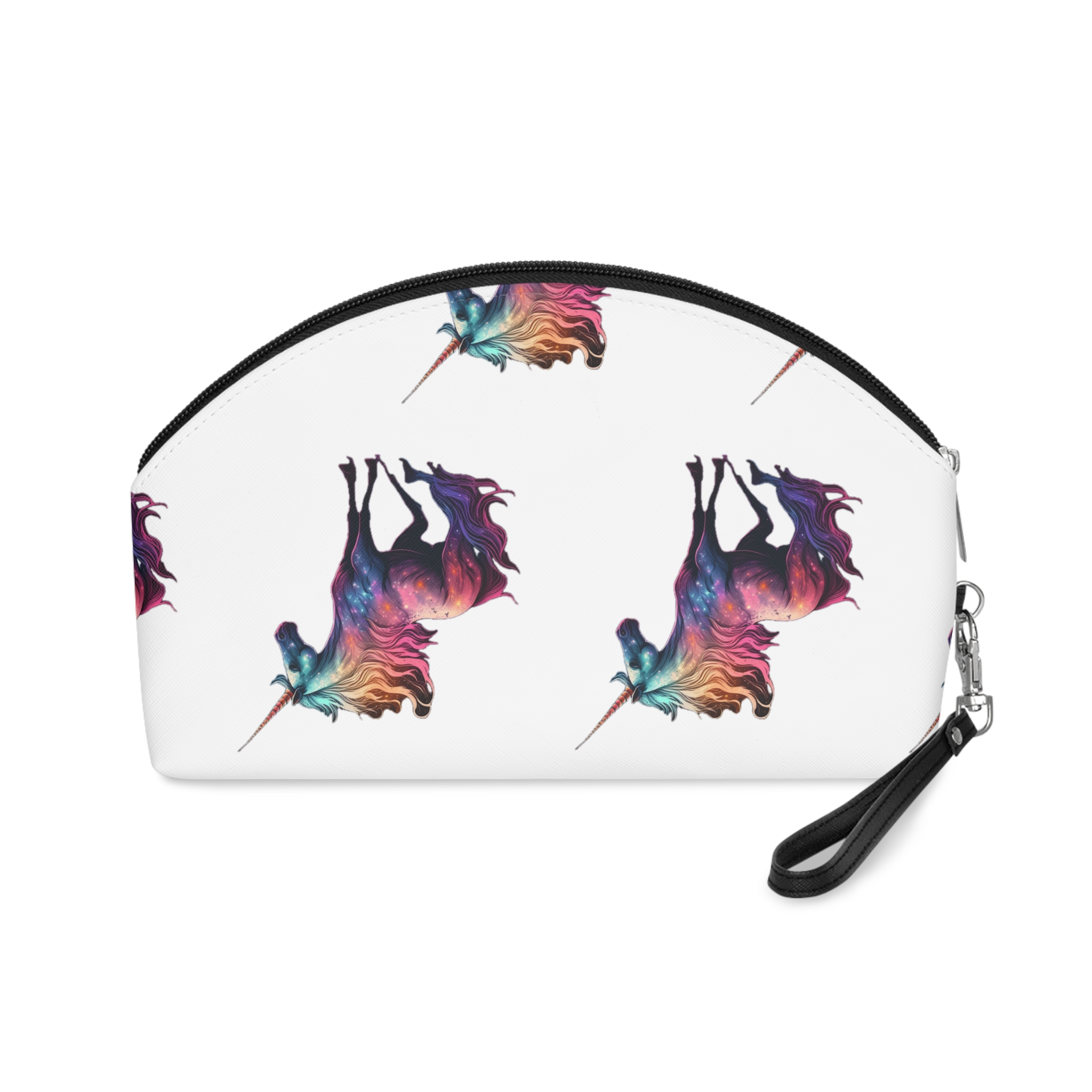 Unicorn With Colorful Mane Stars Background Generative Ai Makeup Bag - Image 2